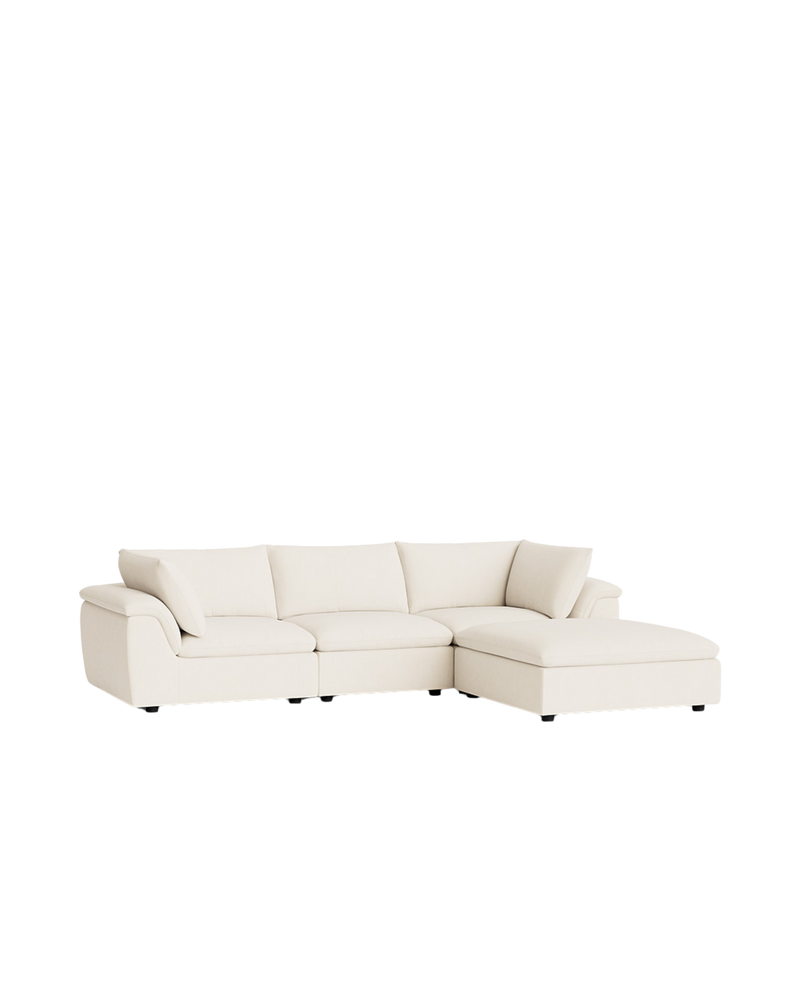 Melt 4 Seater Chaise Sofa - Fossil Vanilla