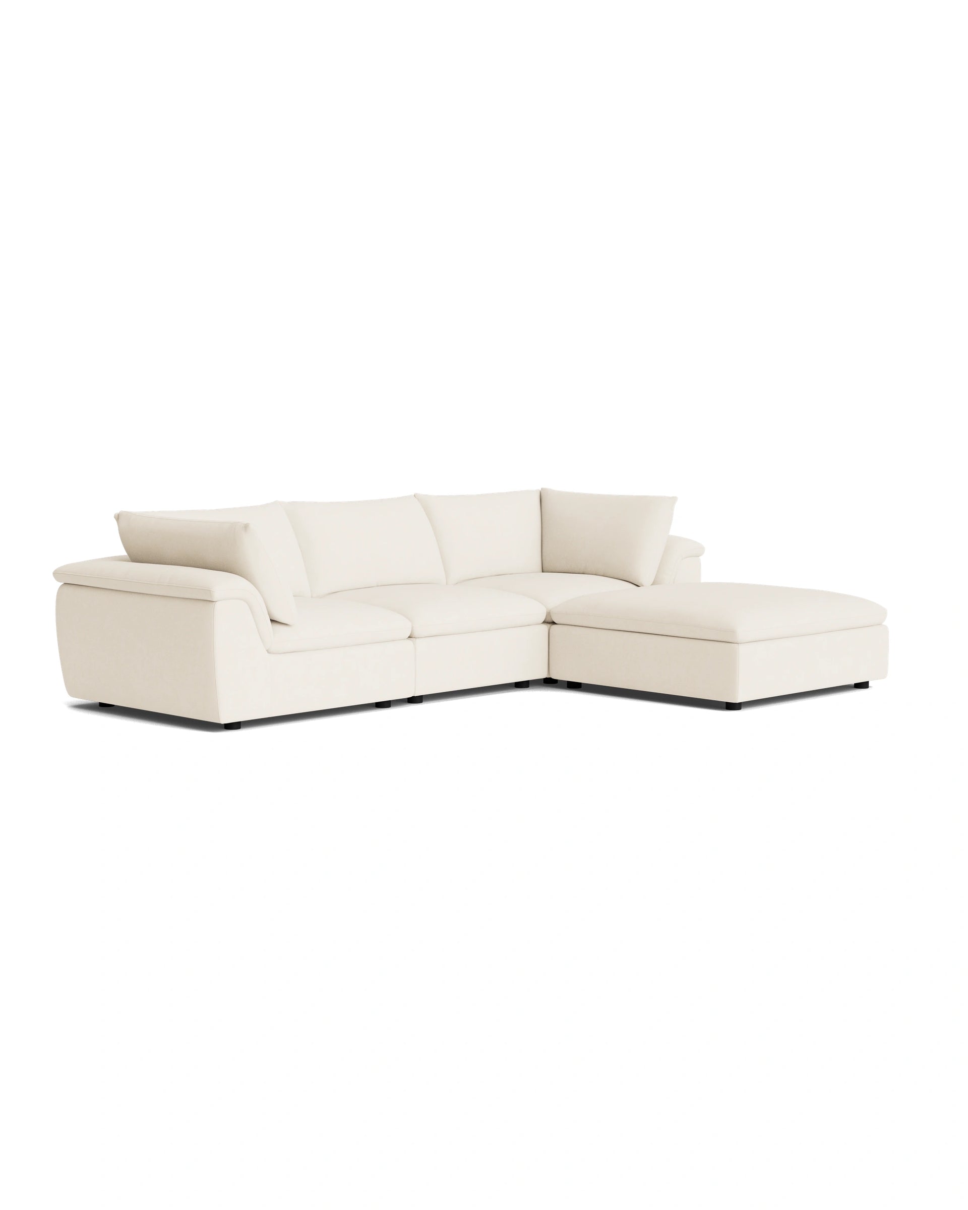 Melt 4 Seater Chaise Sofa - Fossil Vanilla