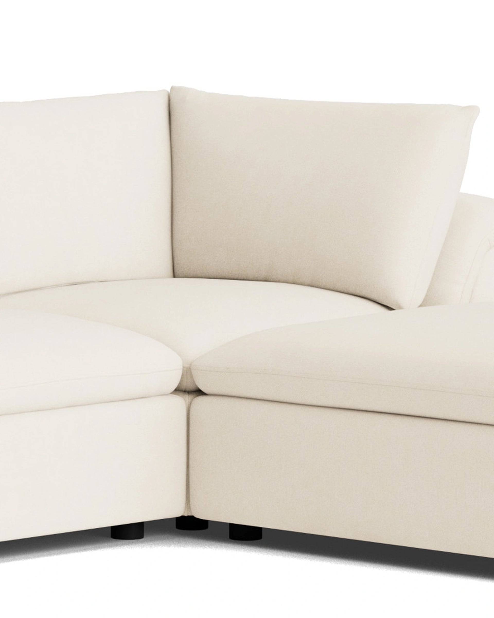 Melt 4 Seater Chaise Sofa - Fossil Vanilla