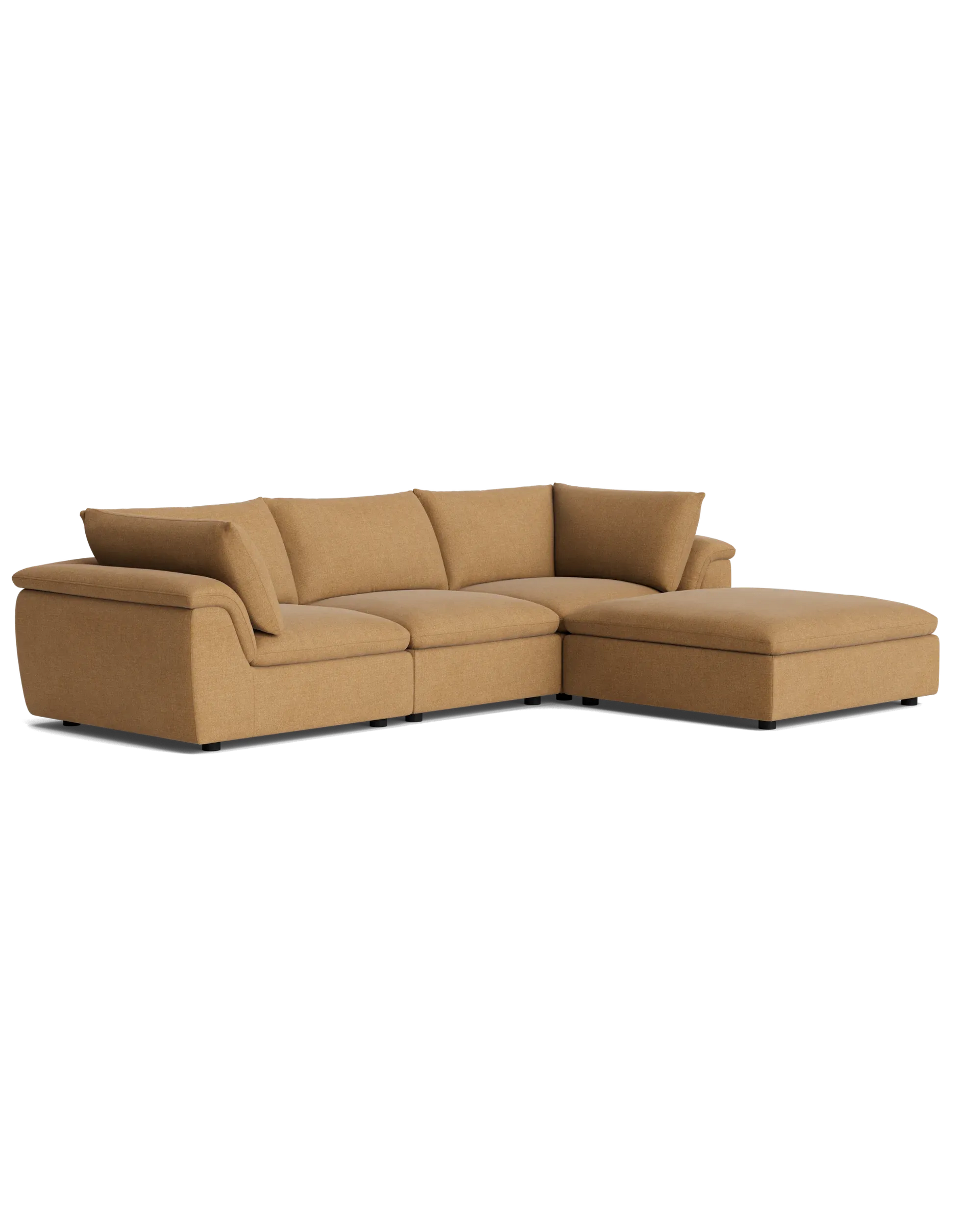 Melt 4 Seater Chaise Sofa - Fossil Fawn