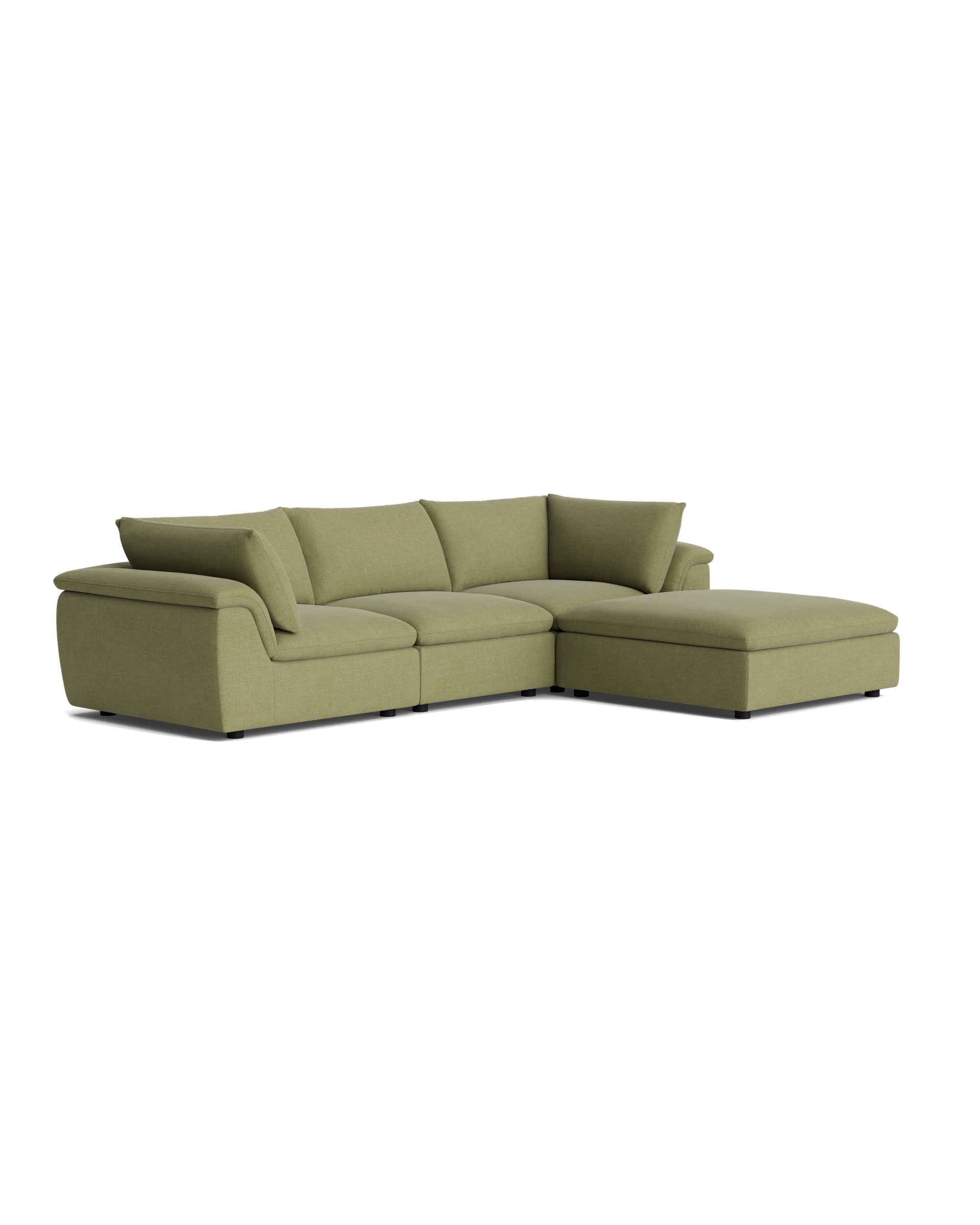 Melt 4 Seater Chaise Sofa - Fossil Eucalyptus
