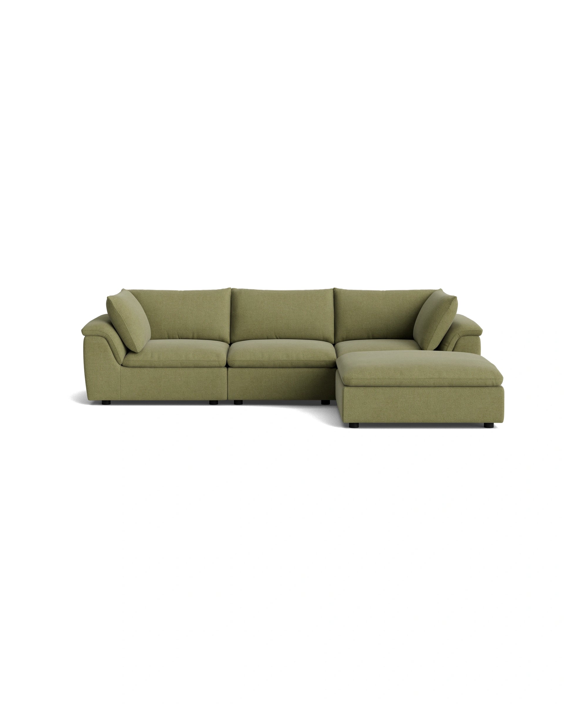 Melt 4 Seater Chaise Sofa - Fossil Eucalyptus