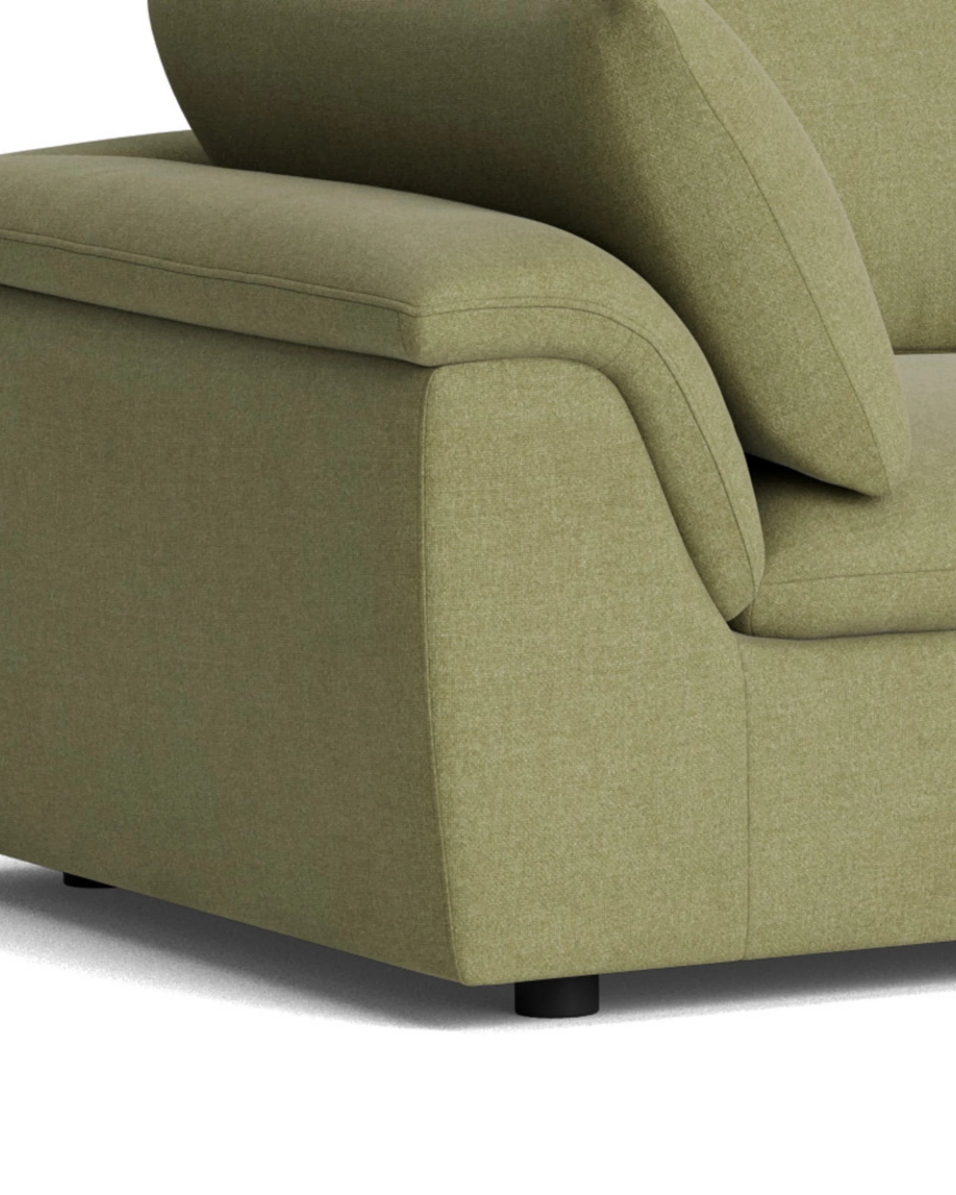 Melt 4 Seater Chaise Sofa - Fossil Eucalyptus