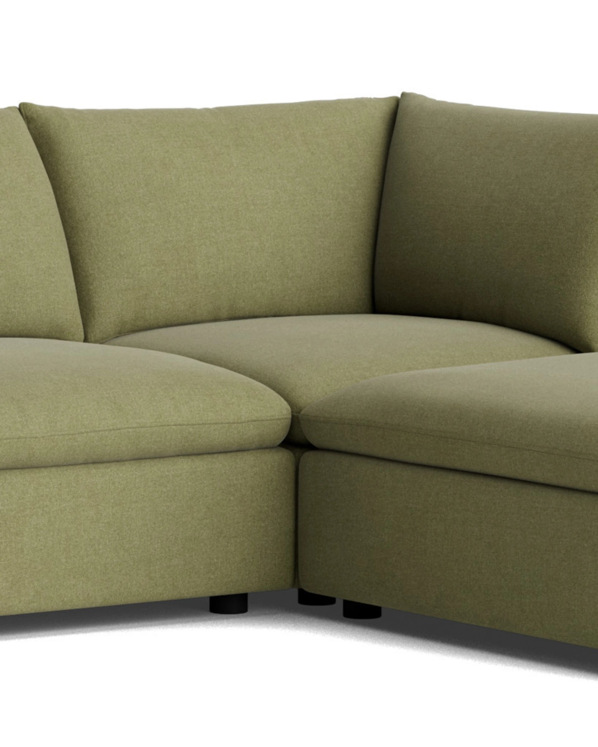 Melt 4 Seater Chaise Sofa - Fossil Eucalyptus