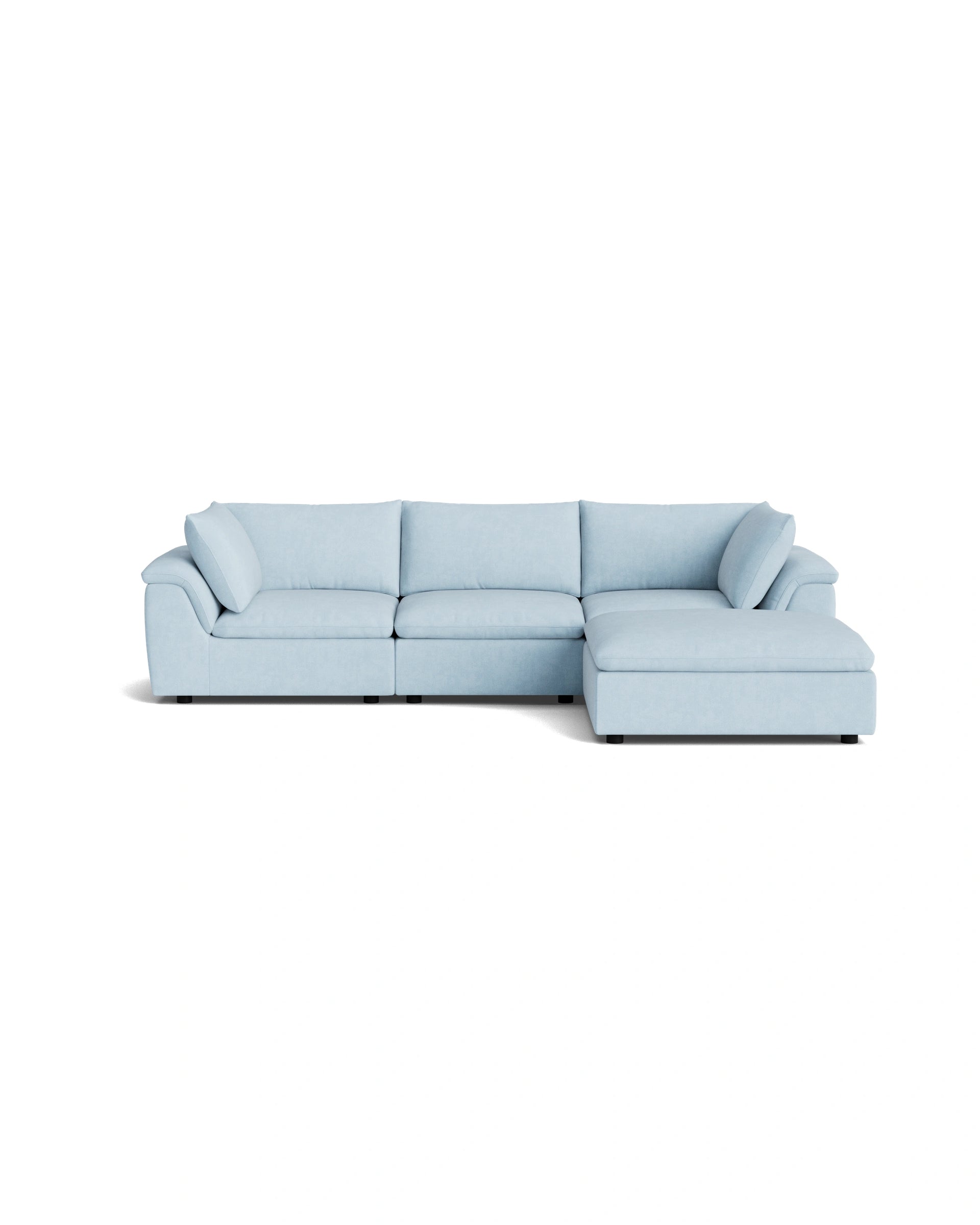 Melt 4 Seater Chaise Sofa - Fossil Powder Blue