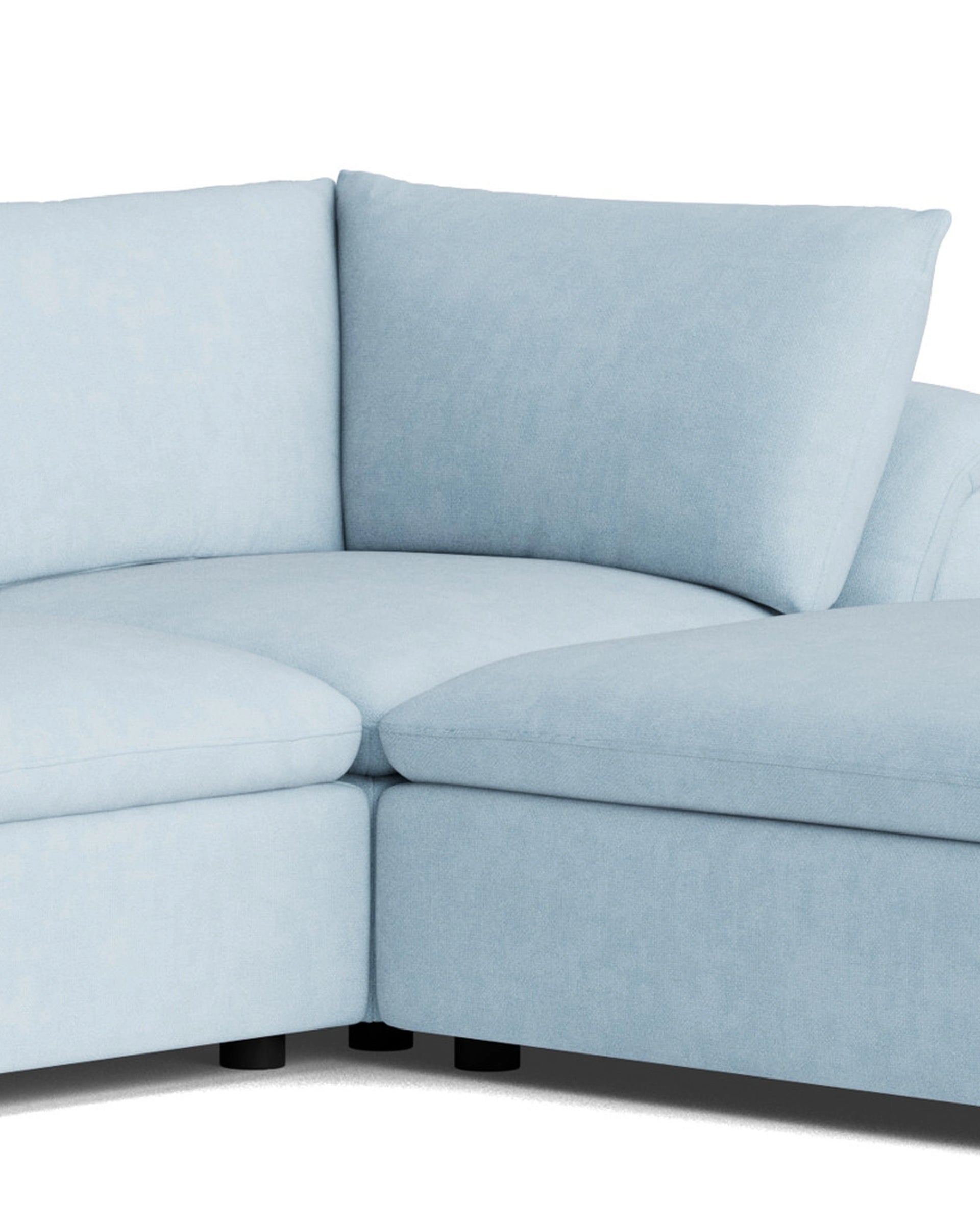 Melt 4 Seater Chaise Sofa - Fossil Powder Blue