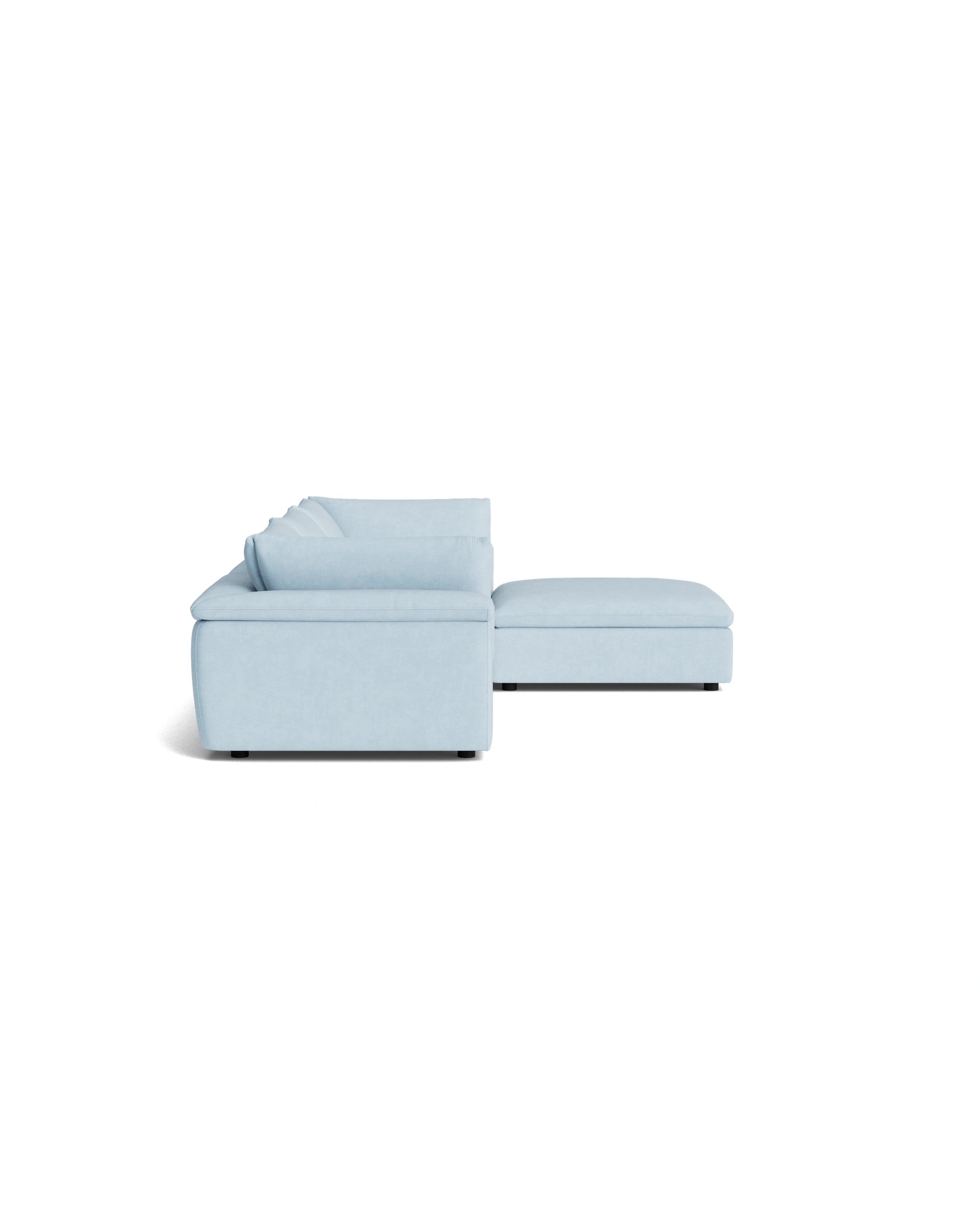 Melt 4 Seater Chaise Sofa - Fossil Powder Blue