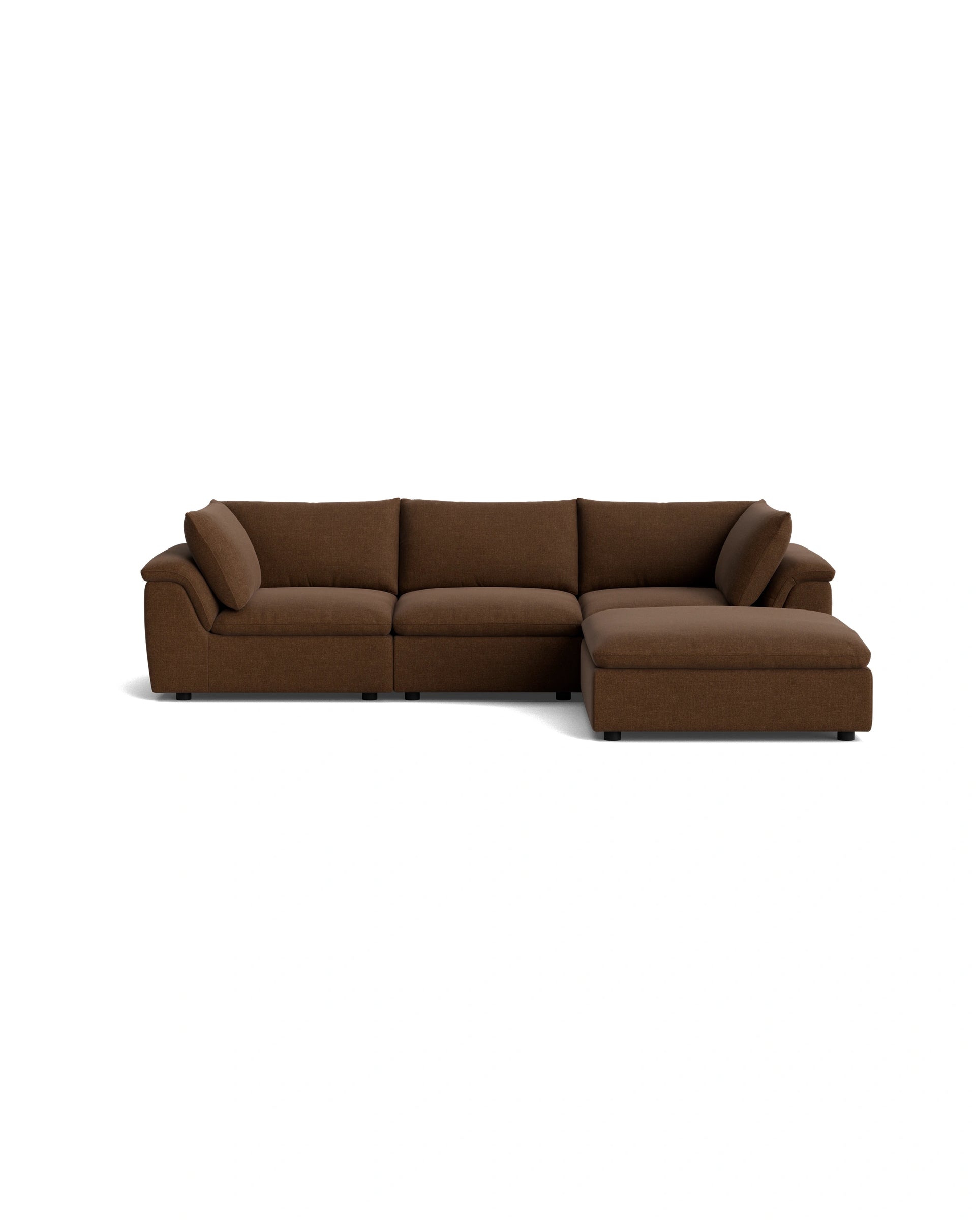 Melt 4 Seater Chaise Sofa - Fossil Chocolate