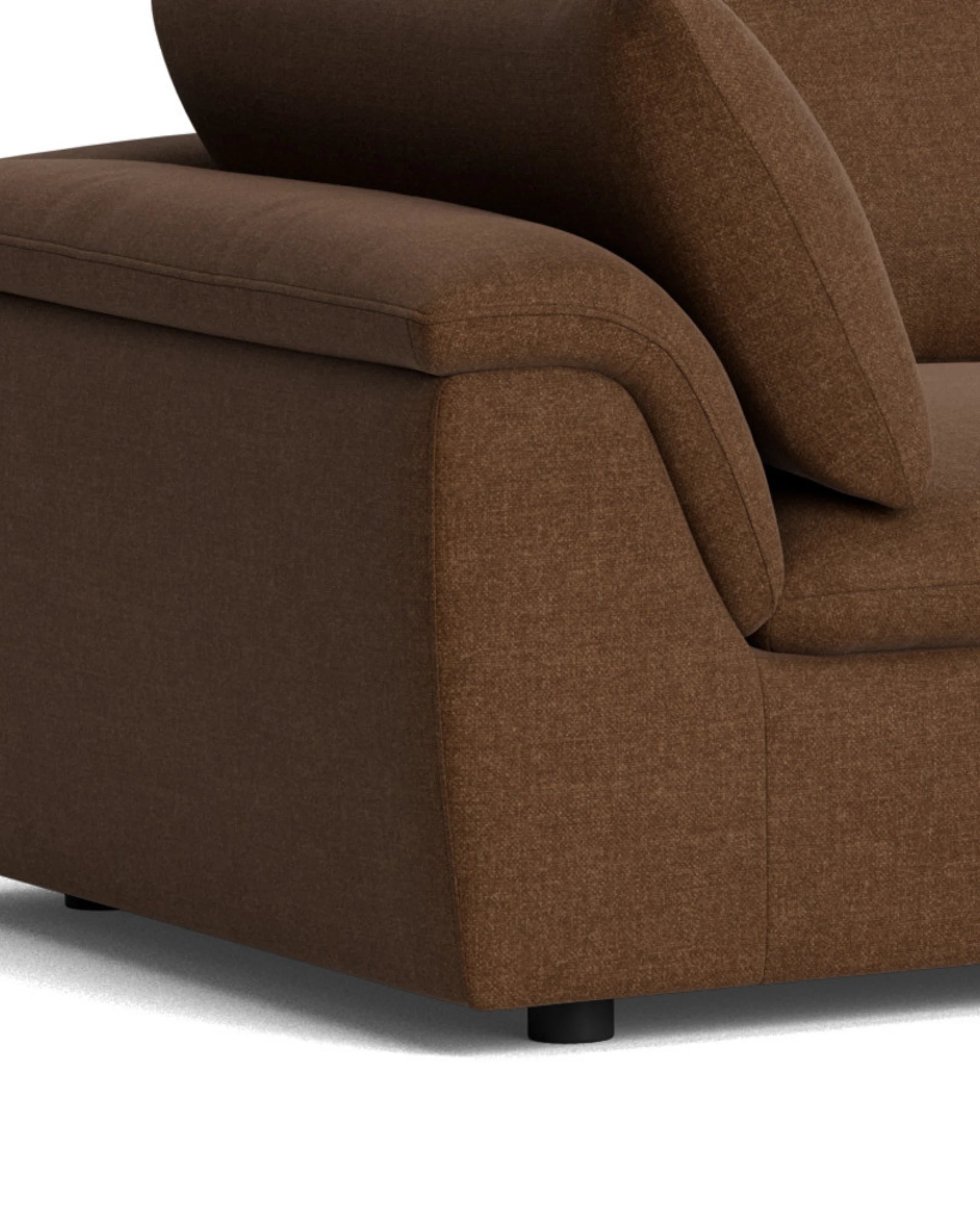 Melt 4 Seater Chaise Sofa - Fossil Chocolate