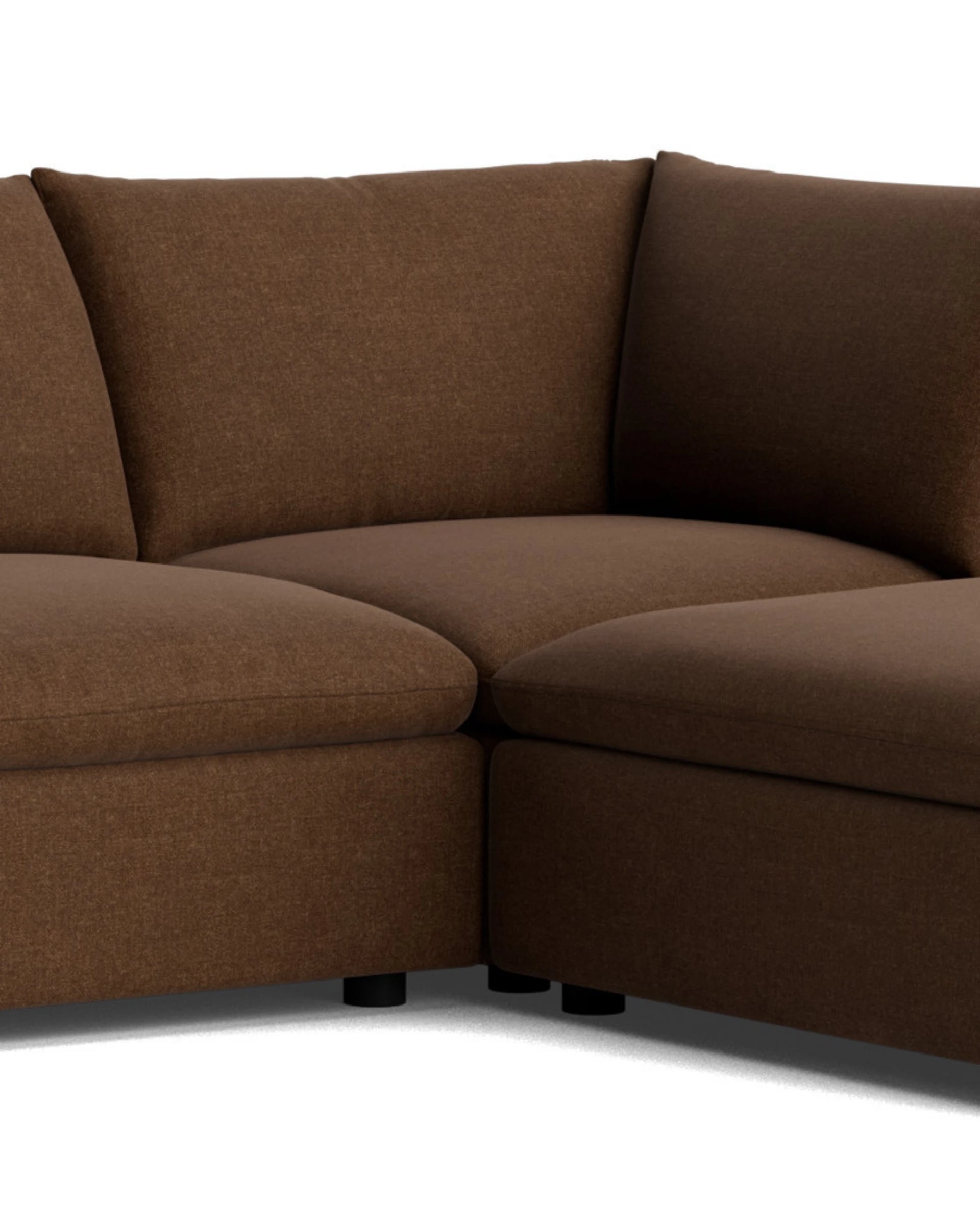 Melt 4 Seater Chaise Sofa - Fossil Chocolate