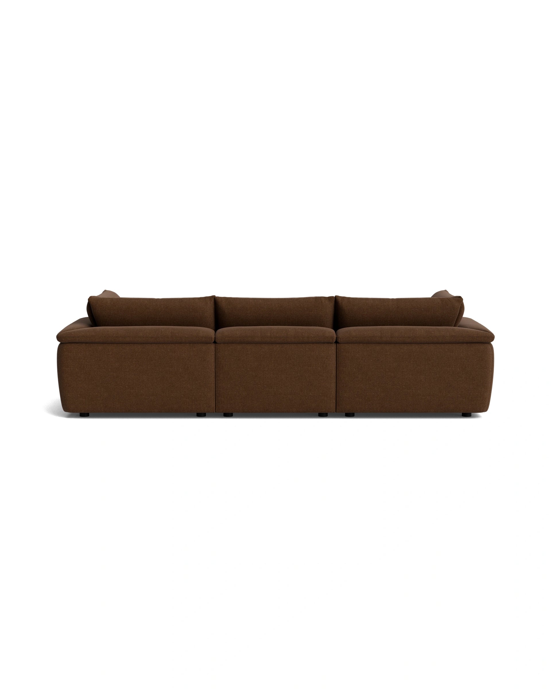 Melt 4 Seater Chaise Sofa - Fossil Chocolate