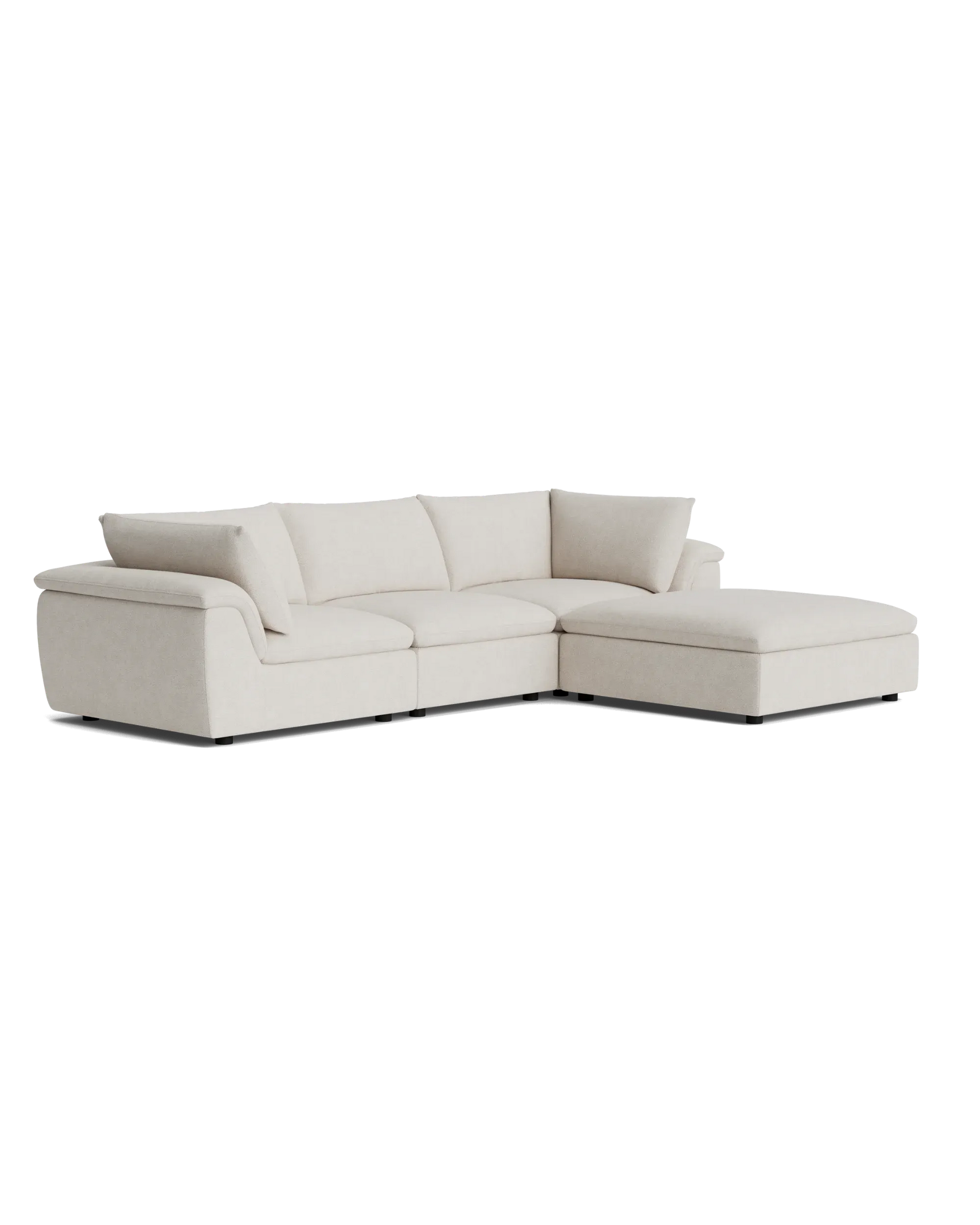 Melt 4 Seater Chaise Sofa - Tate Biscotti