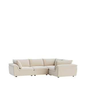 Melt Closed Chaise Sofa - Eden Ecru