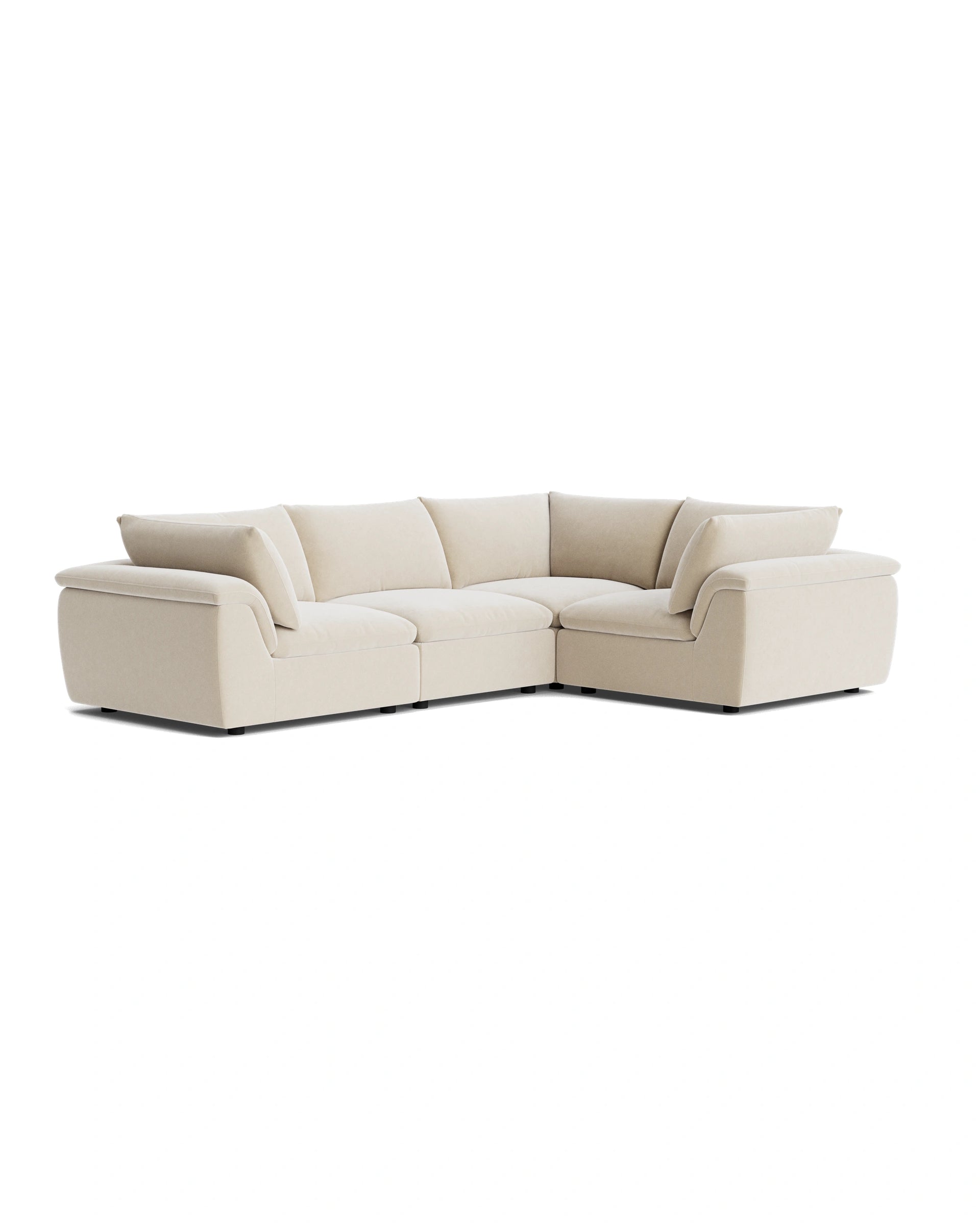 Melt Closed Chaise Sofa - Eden Ecru