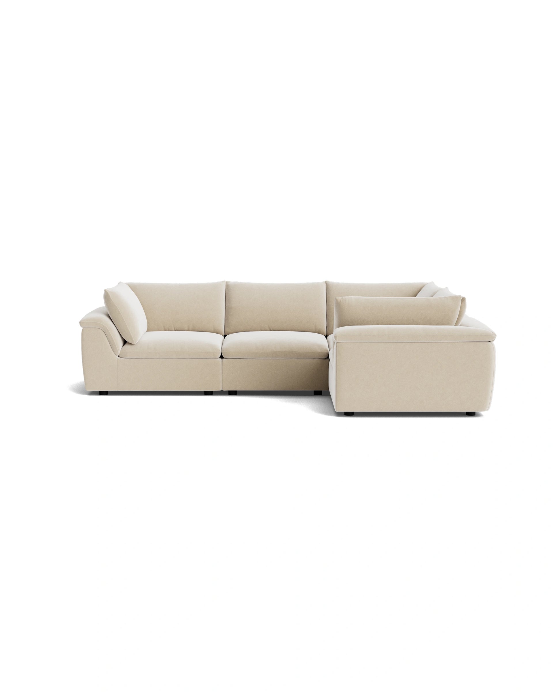Melt Closed Chaise Sofa - Eden Ecru