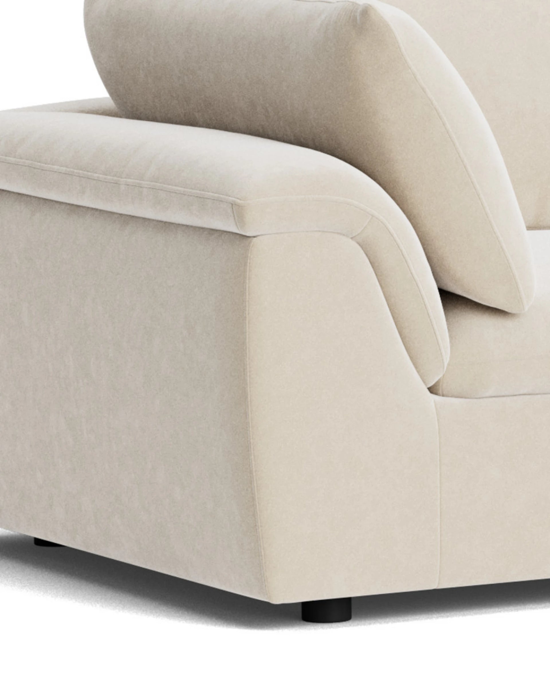 Melt Closed Chaise Sofa - Eden Ecru
