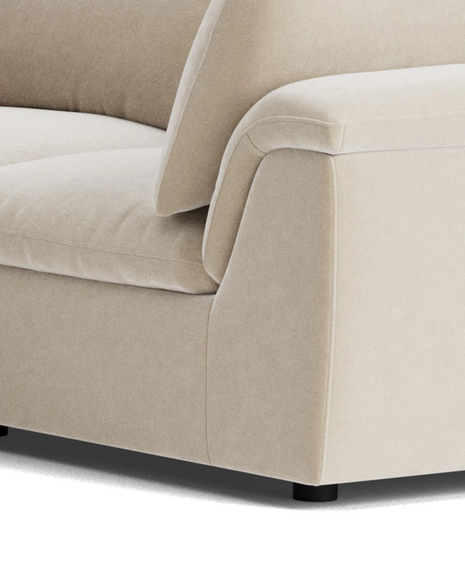 Melt Closed Chaise Sofa - Eden Ecru