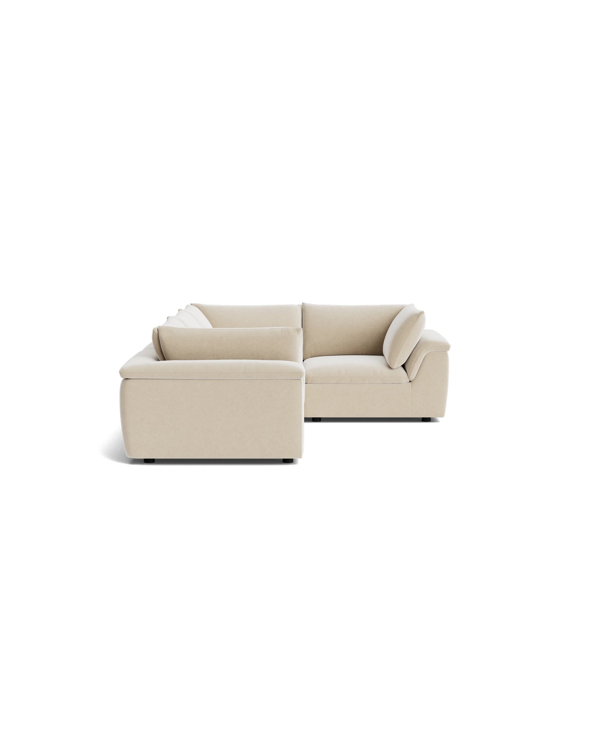 Melt Closed Chaise Sofa - Eden Ecru