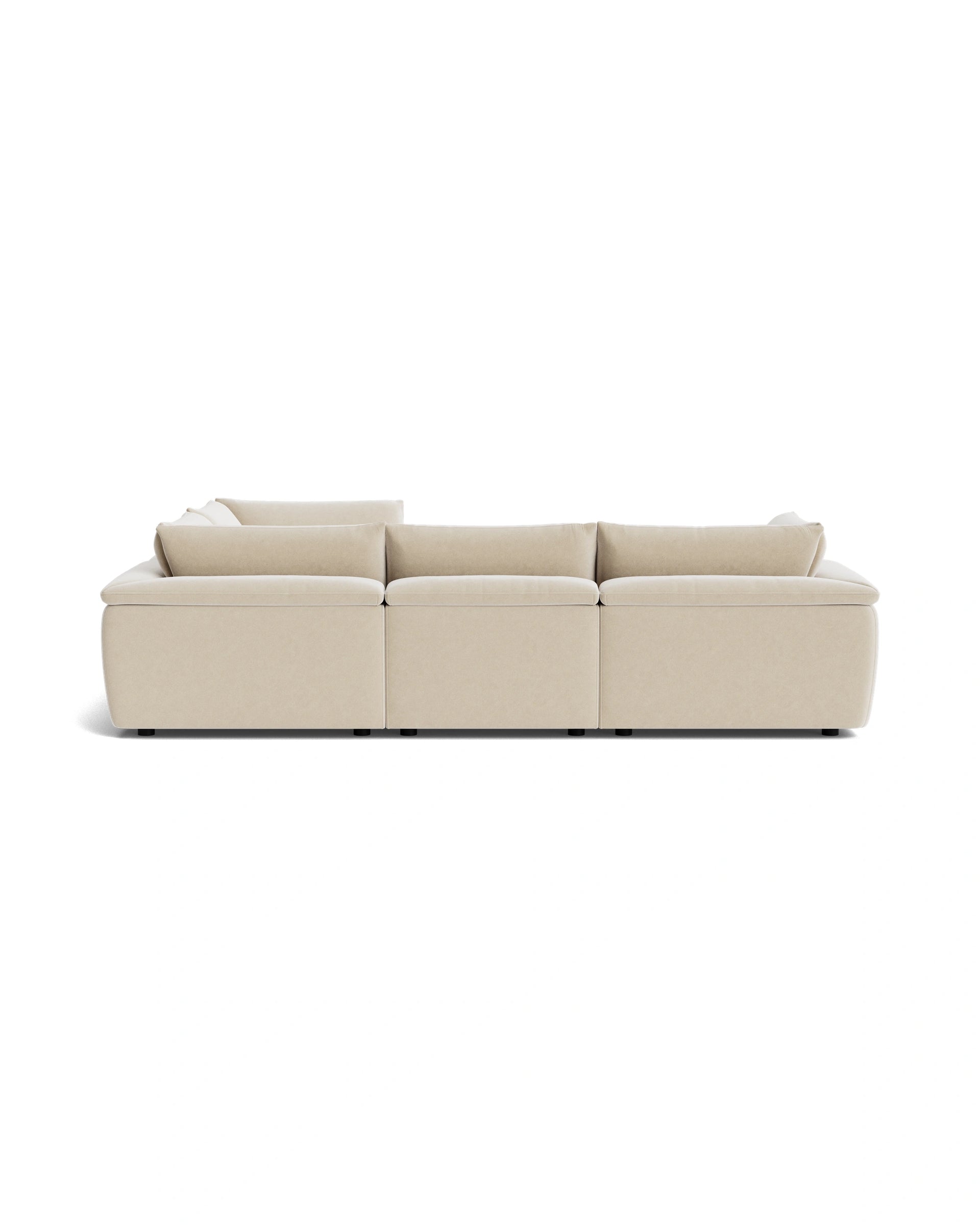 Melt Closed Chaise Sofa - Eden Ecru