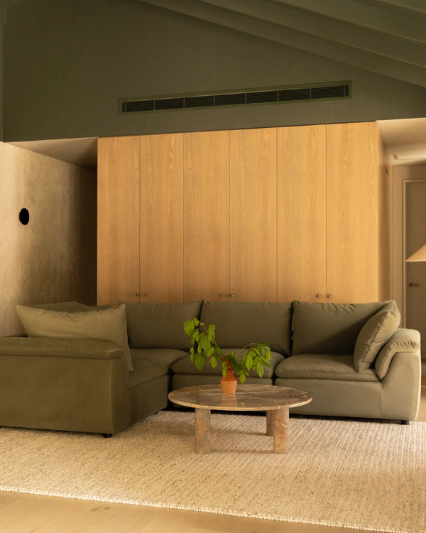 Melt Closed Chaise Sofa - Eden Leaf