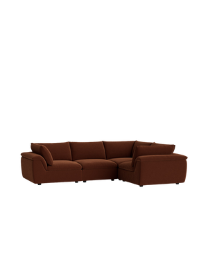 Melt Closed Chaise Sofa - Eden Brick