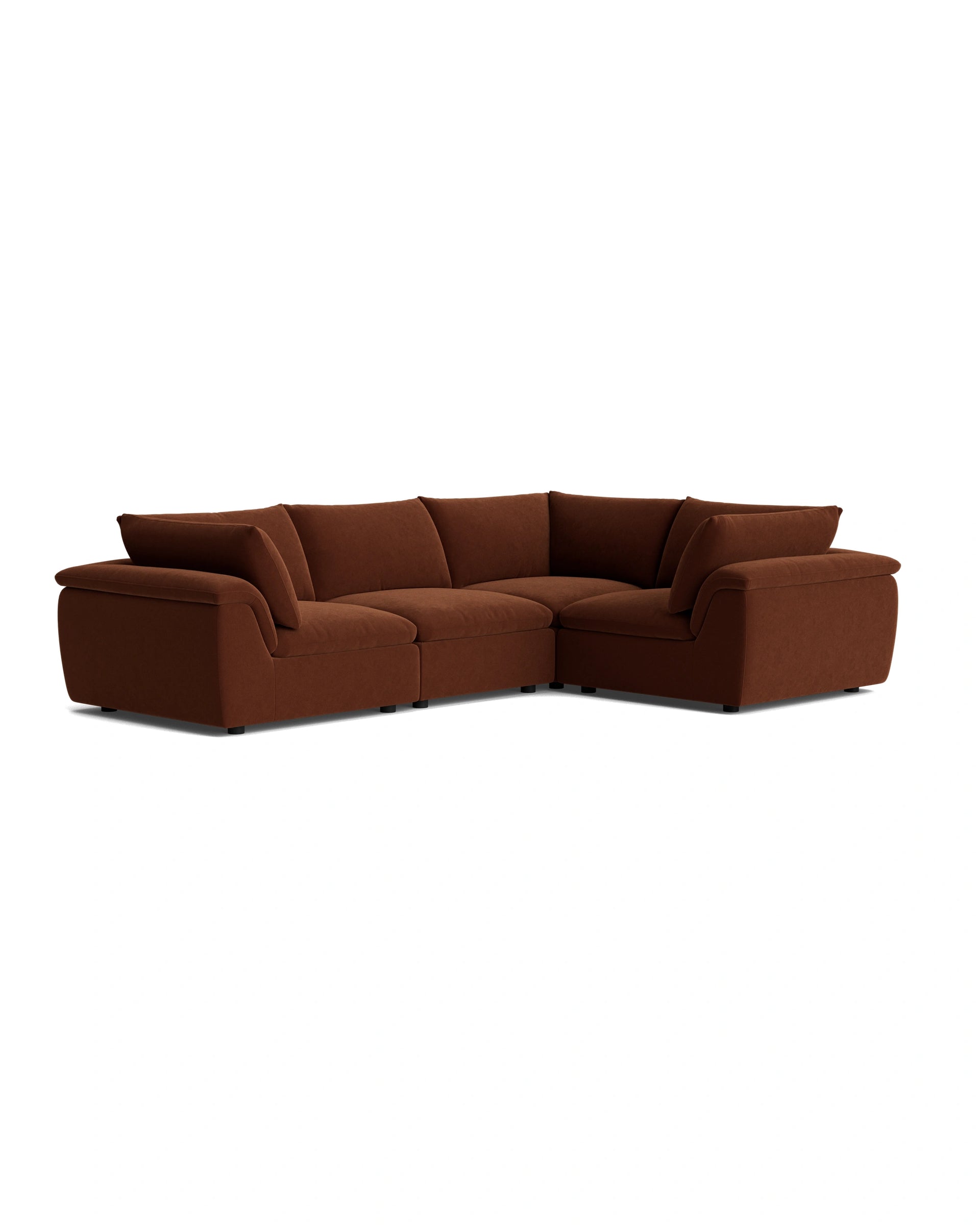 Melt Closed Chaise Sofa - Eden Brick