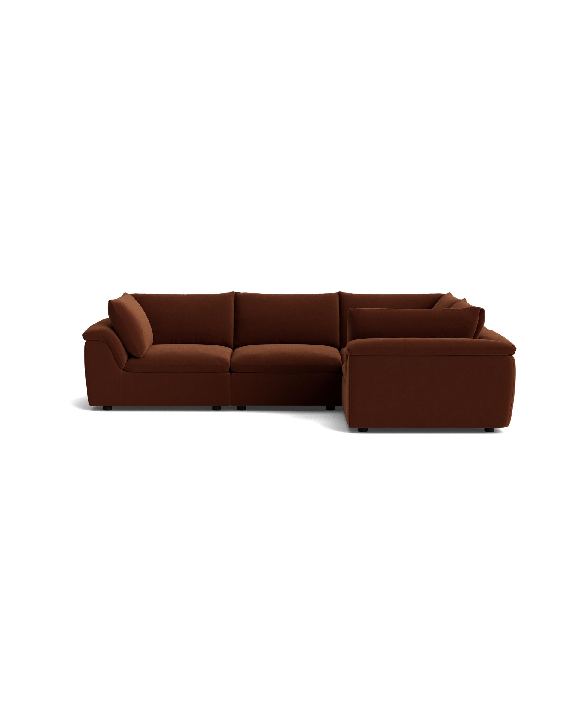 Melt Closed Chaise Sofa - Eden Brick