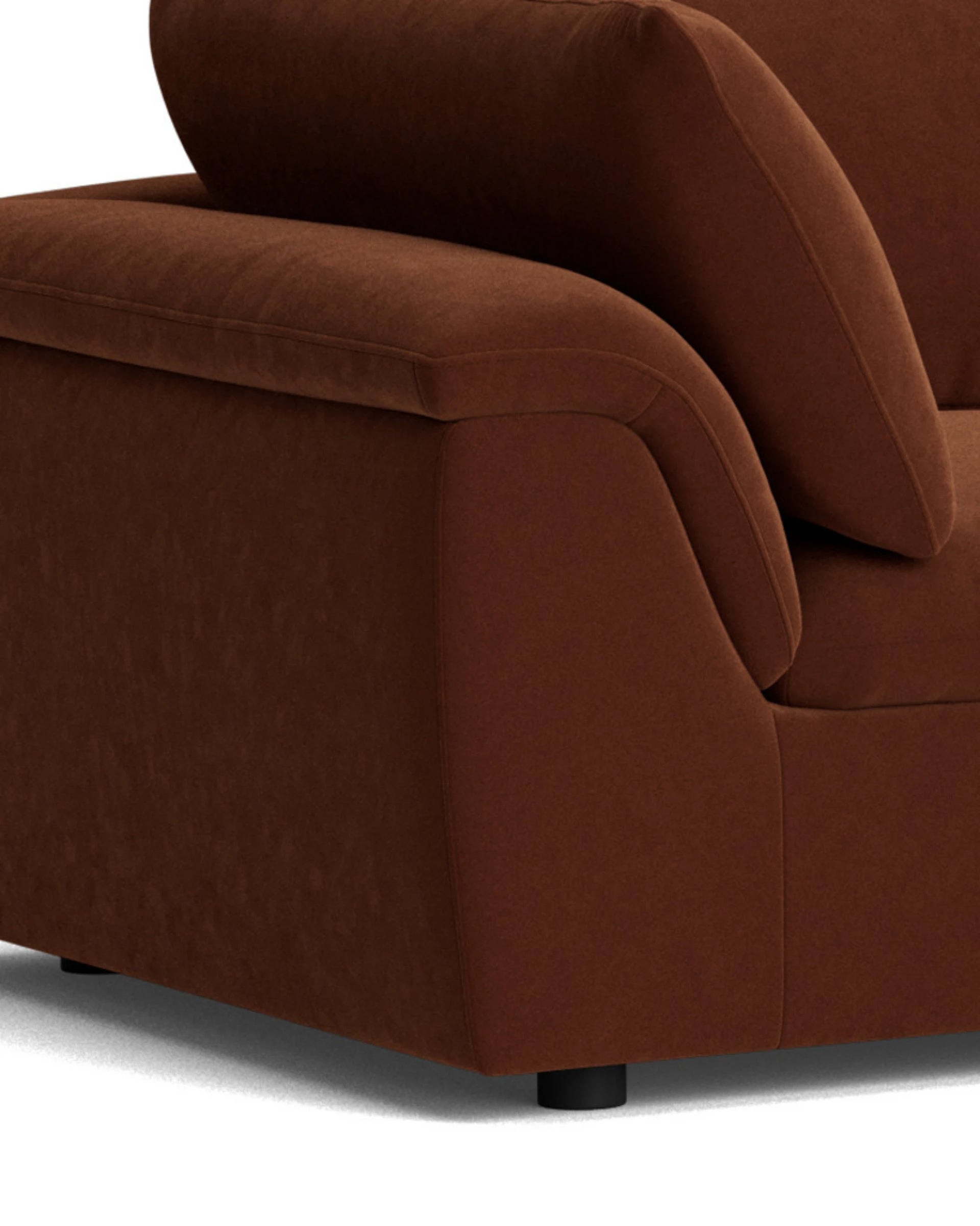 Melt Closed Chaise Sofa - Eden Brick