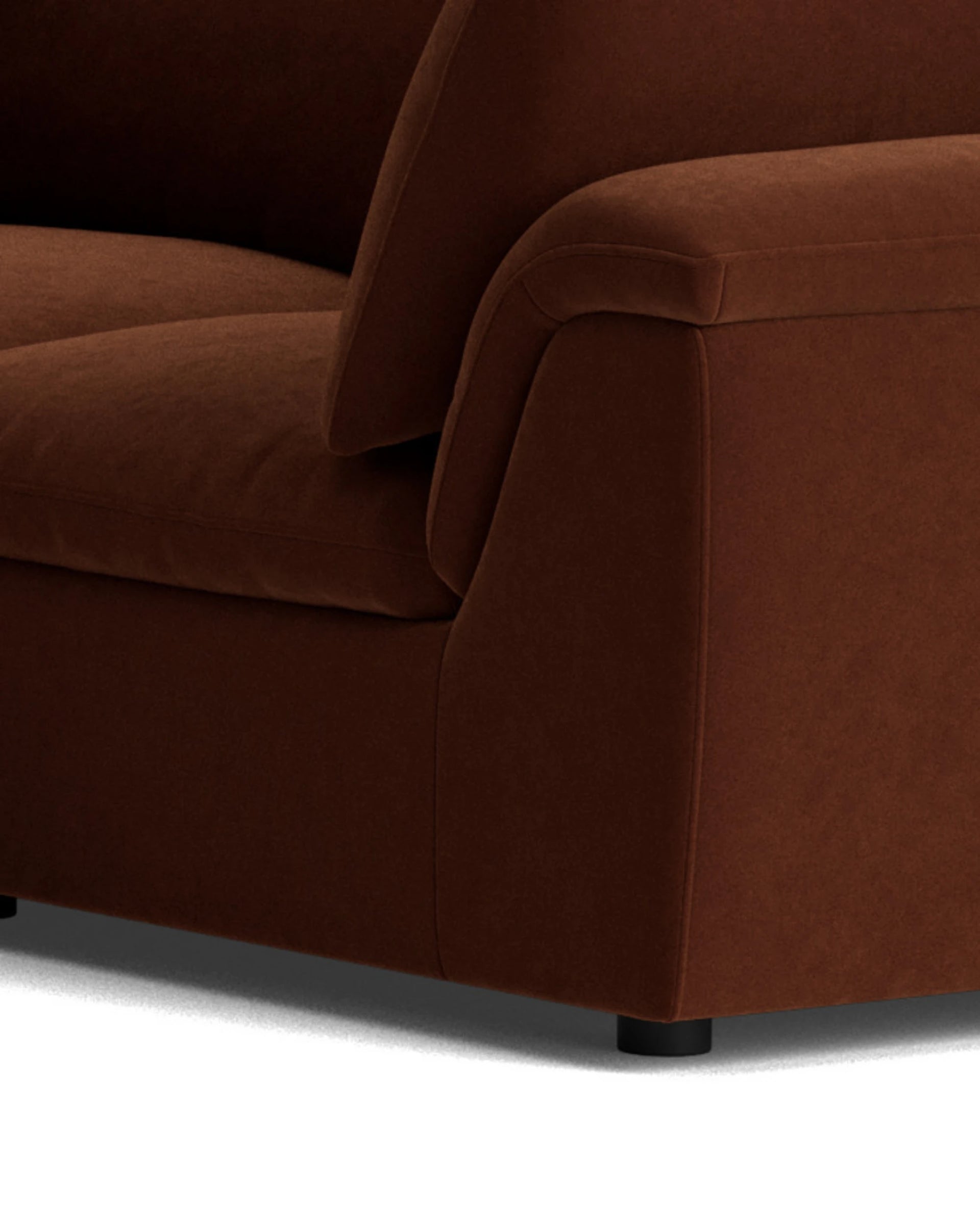 Melt Closed Chaise Sofa - Eden Brick