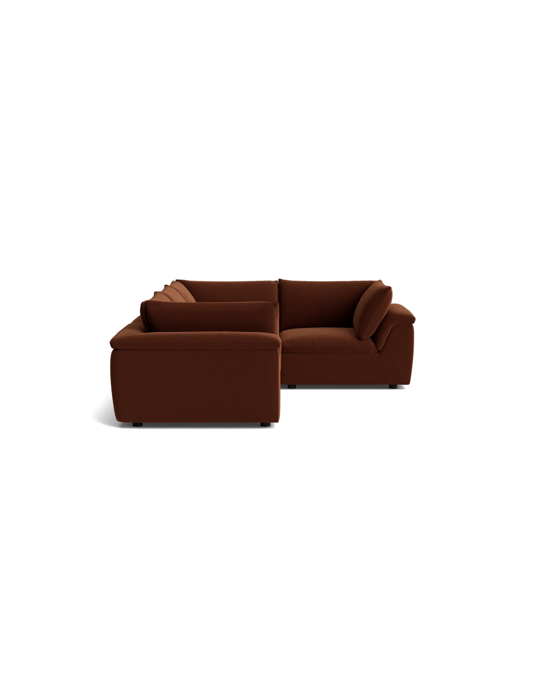 Melt Closed Chaise Sofa - Eden Brick
