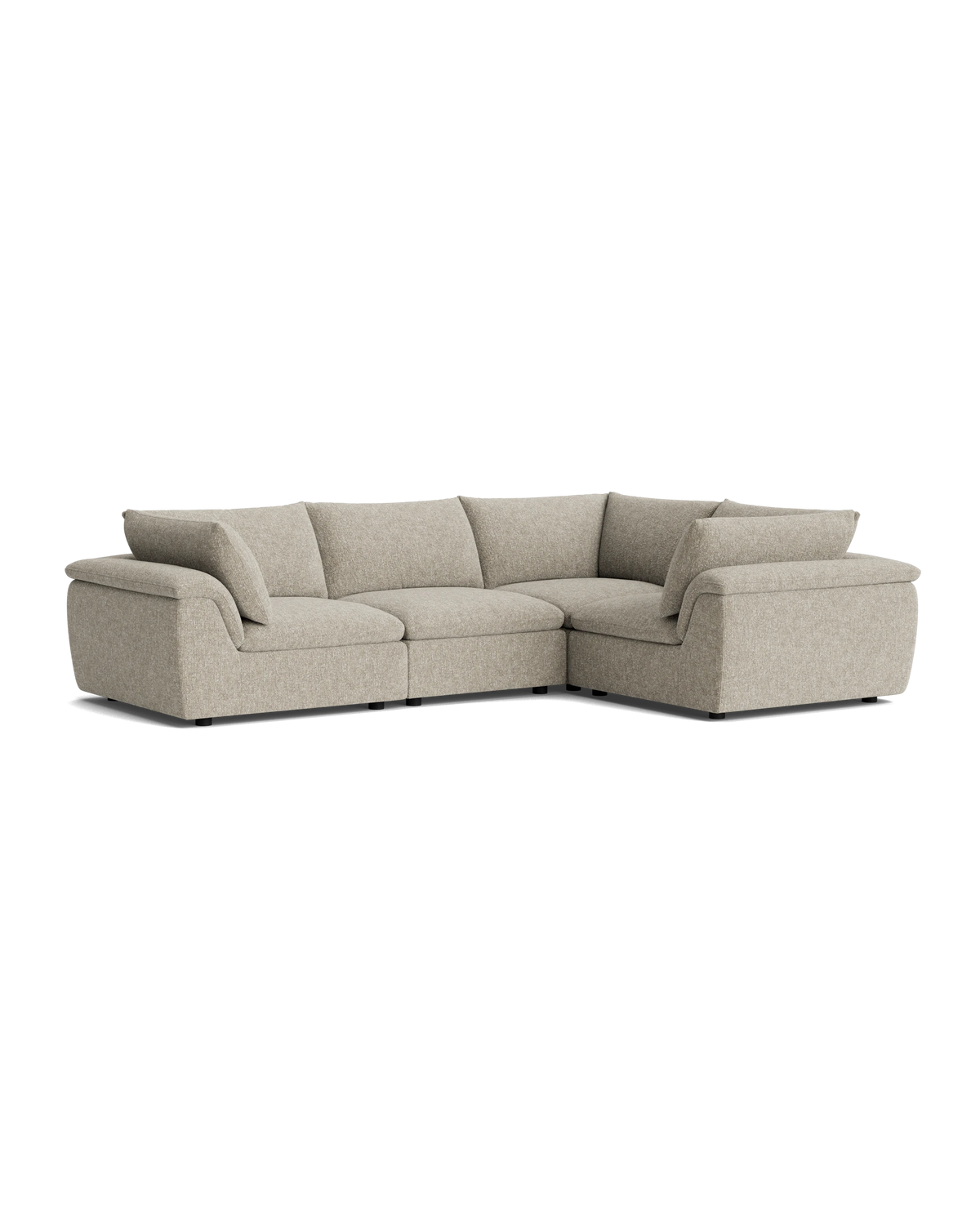 Melt Closed Chaise Sofa - Fleck Smoke