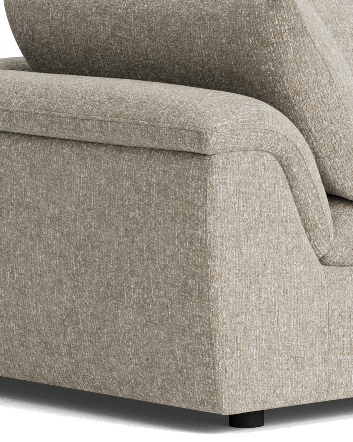 Melt Closed Chaise Sofa - Fleck Smoke
