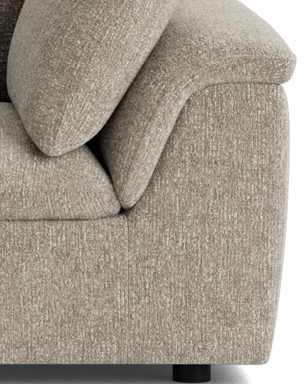 Melt Closed Chaise Sofa - Fleck Smoke