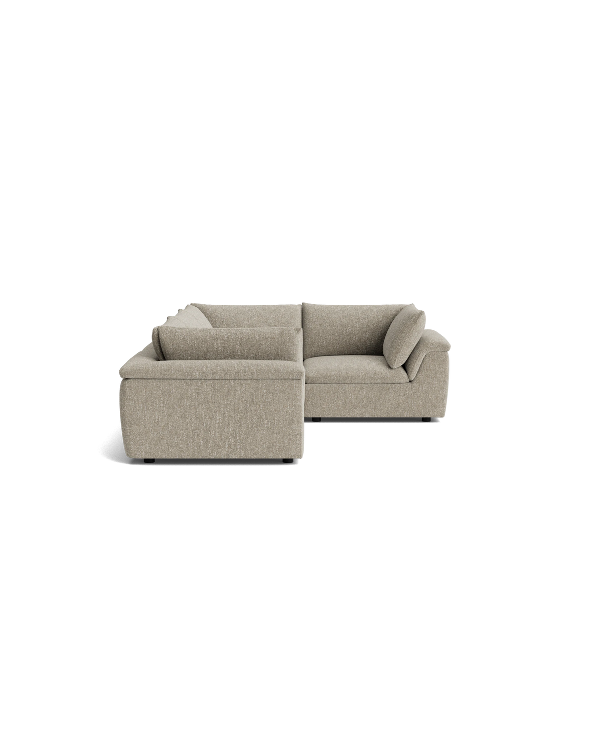 Melt Closed Chaise Sofa - Fleck Smoke