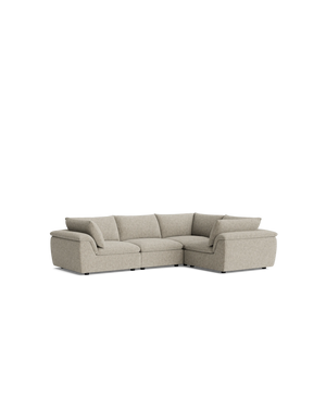 Melt Closed Chaise Sofa - Fleck Smoke