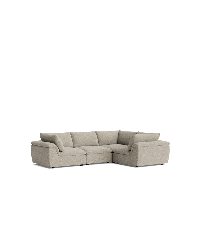 Melt Closed Chaise Sofa - Fleck Smoke