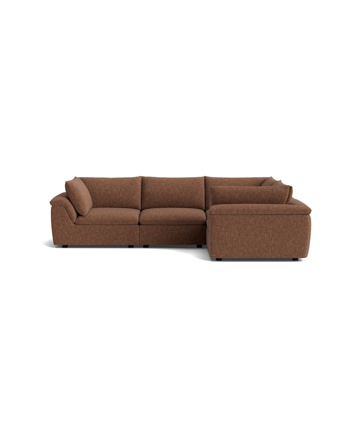 Melt Closed Chaise Sofa - Fleck Rust