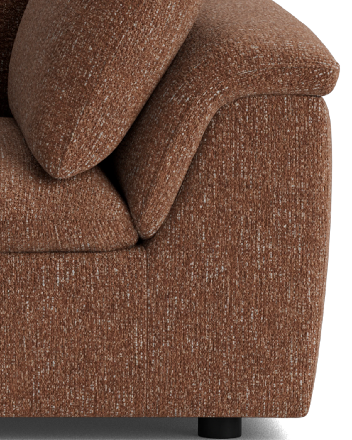 Melt Closed Chaise Sofa - Fleck Rust