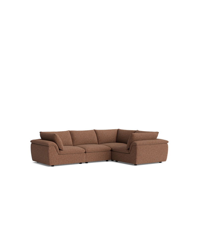 Melt Closed Chaise Sofa - Fleck Rust