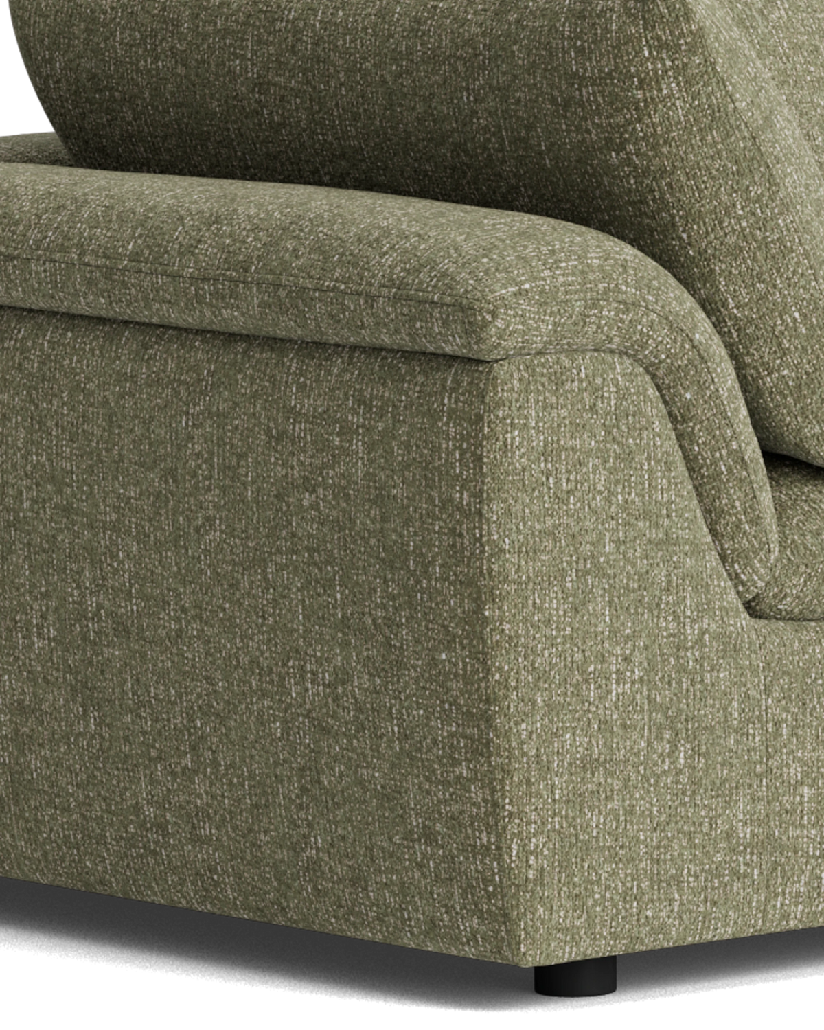 Melt Closed Chaise Sofa - Fleck Olive