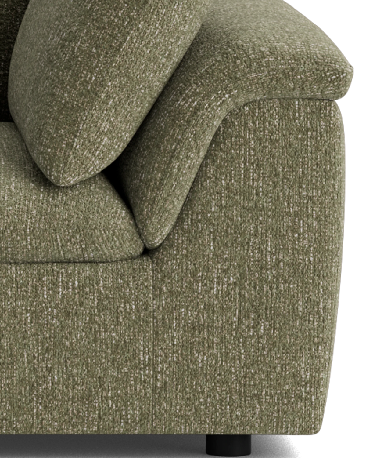 Melt Closed Chaise Sofa - Fleck Olive