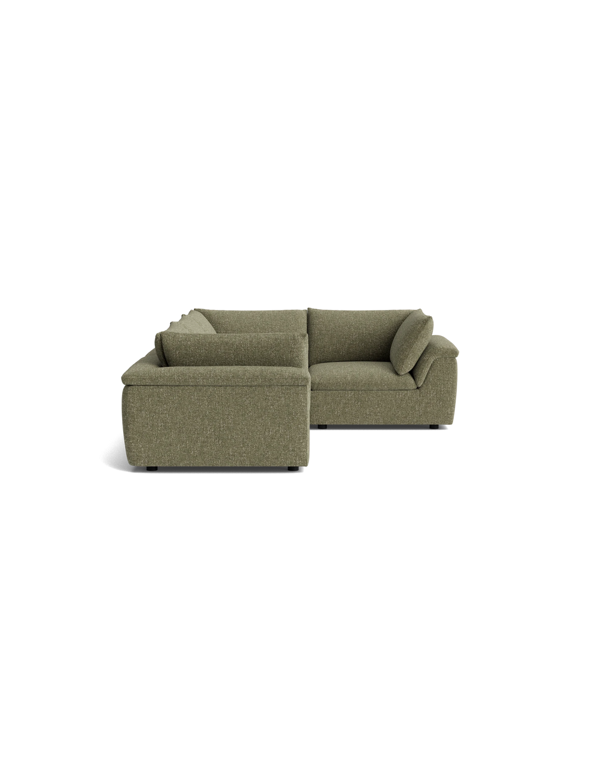 Melt Closed Chaise Sofa - Fleck Olive