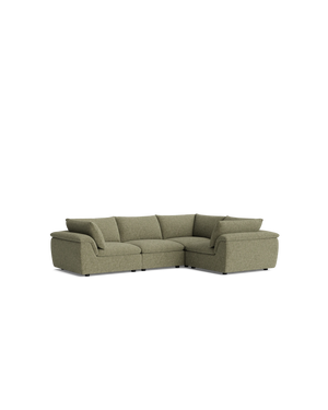 Melt Closed Chaise Sofa - Fleck Olive