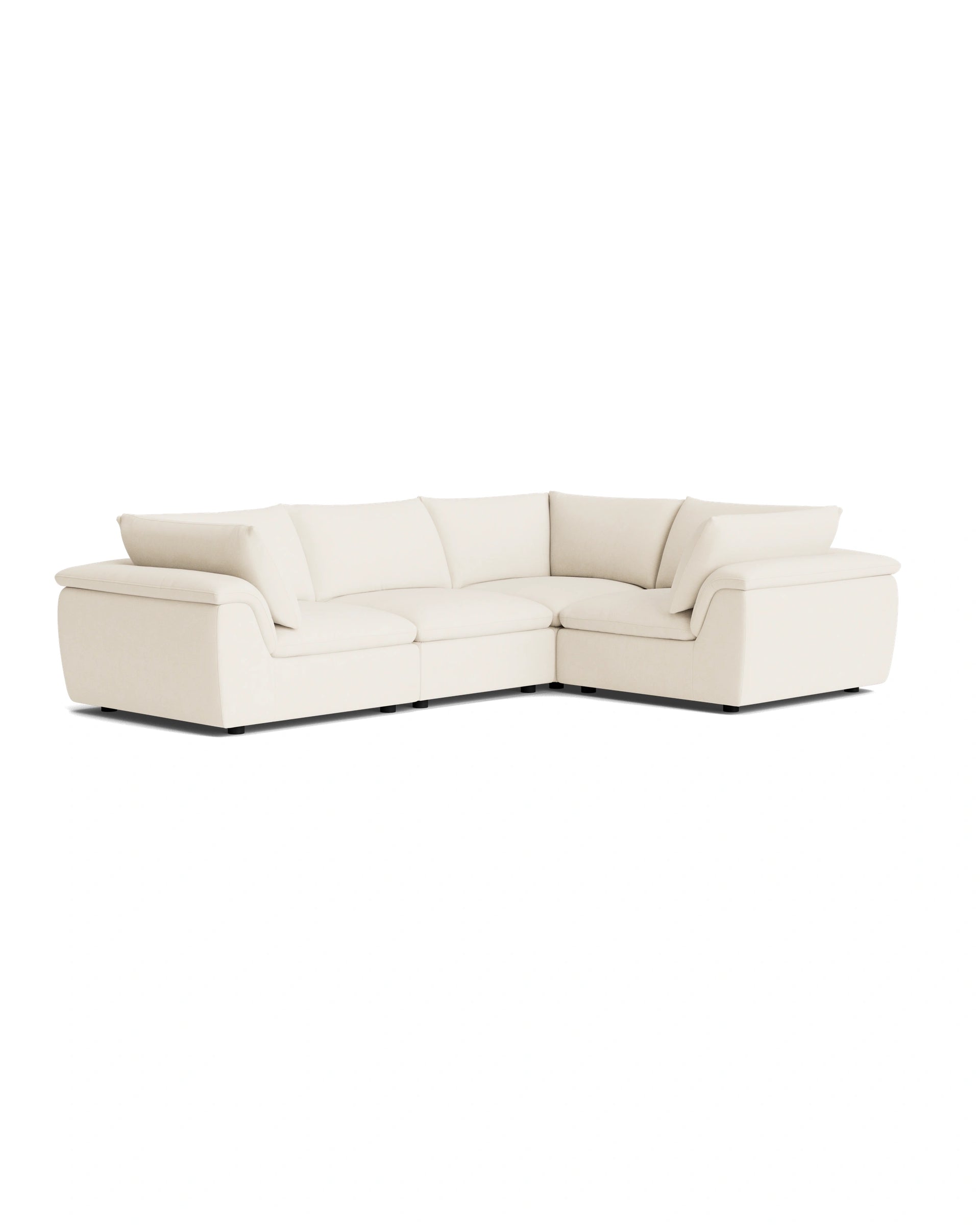 Melt Closed Chaise Sofa - Fossil Vanilla