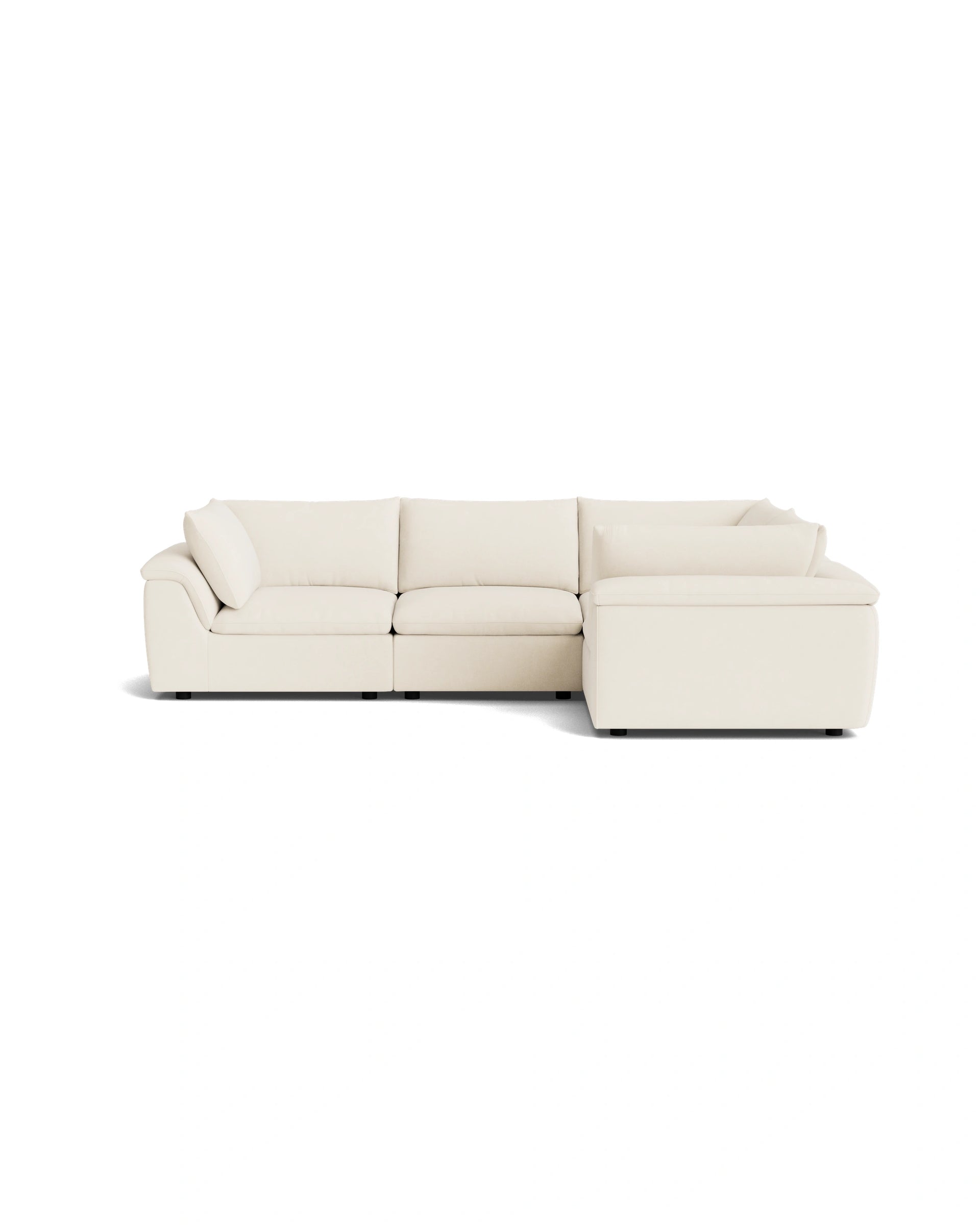 Melt Closed Chaise Sofa - Fossil Vanilla