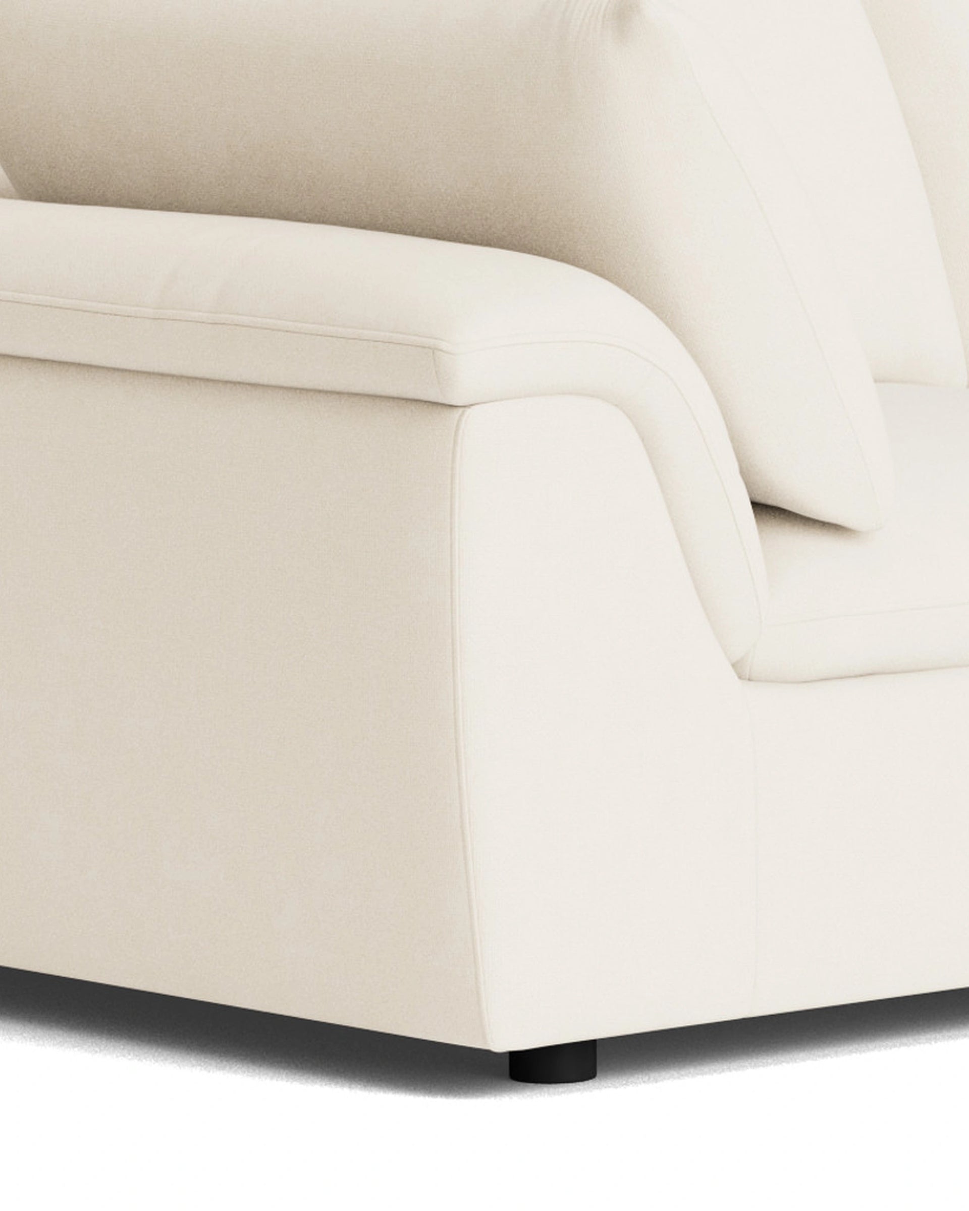 Melt Closed Chaise Sofa - Fossil Vanilla