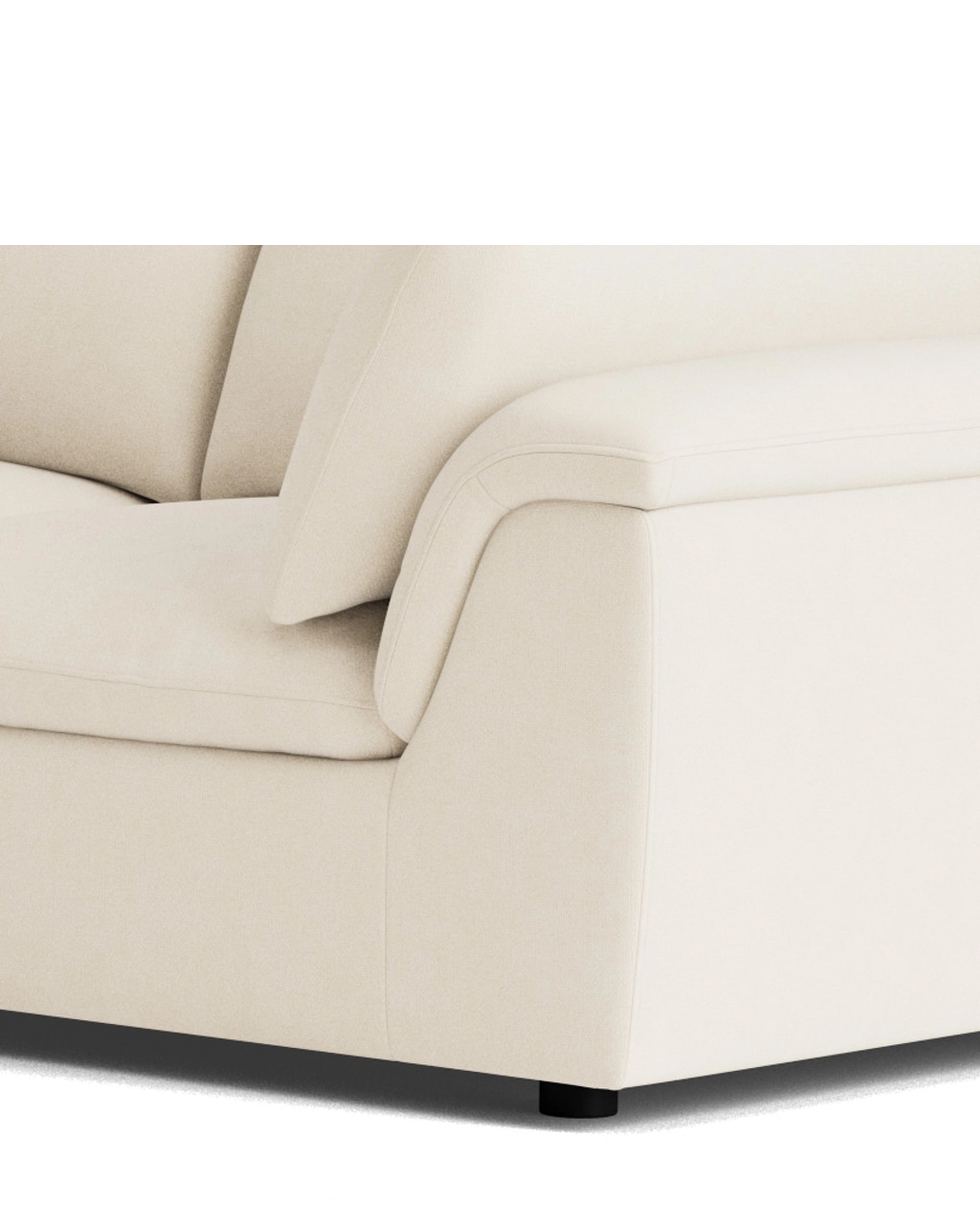 Melt Closed Chaise Sofa - Fossil Vanilla