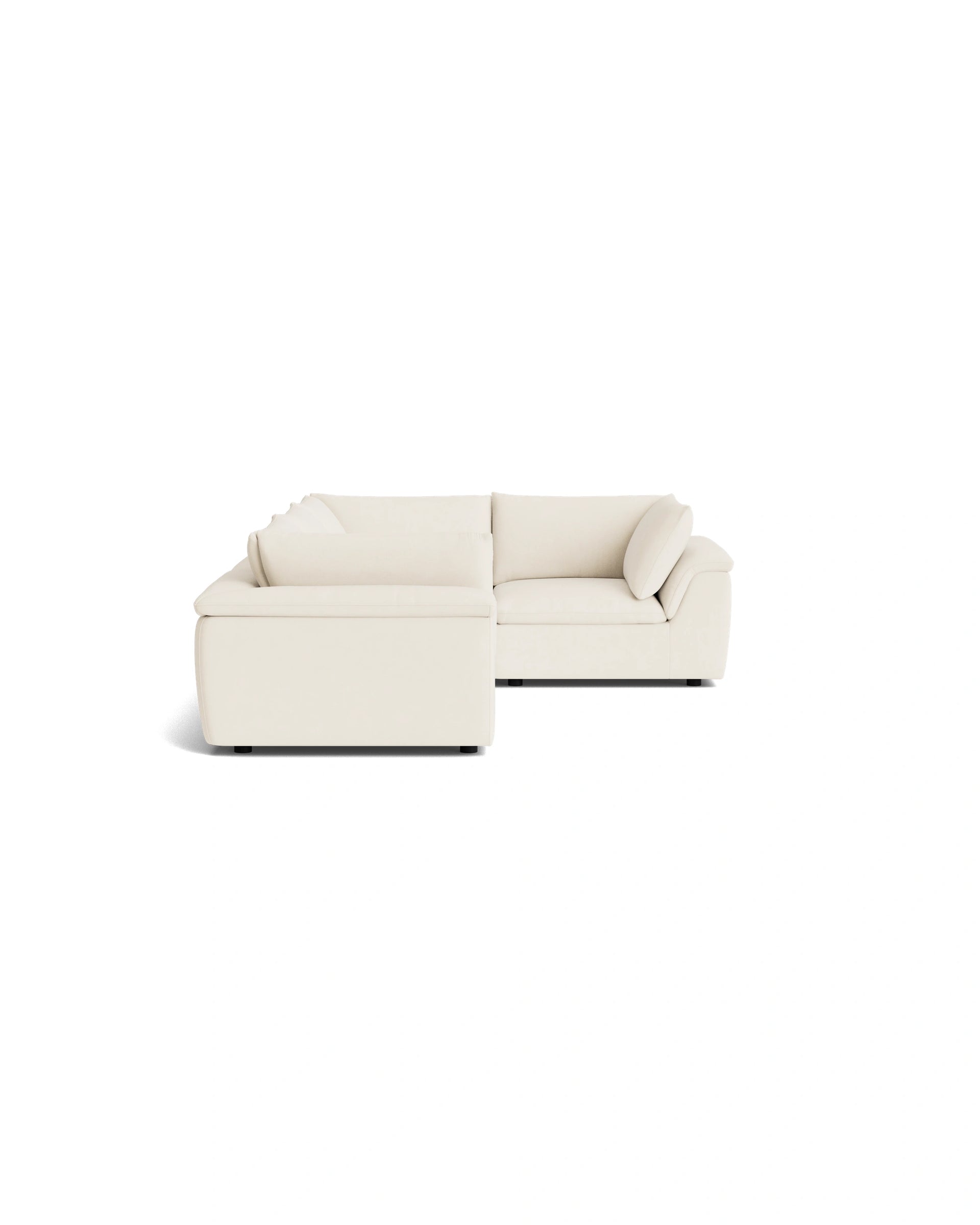 Melt Closed Chaise Sofa - Fossil Vanilla
