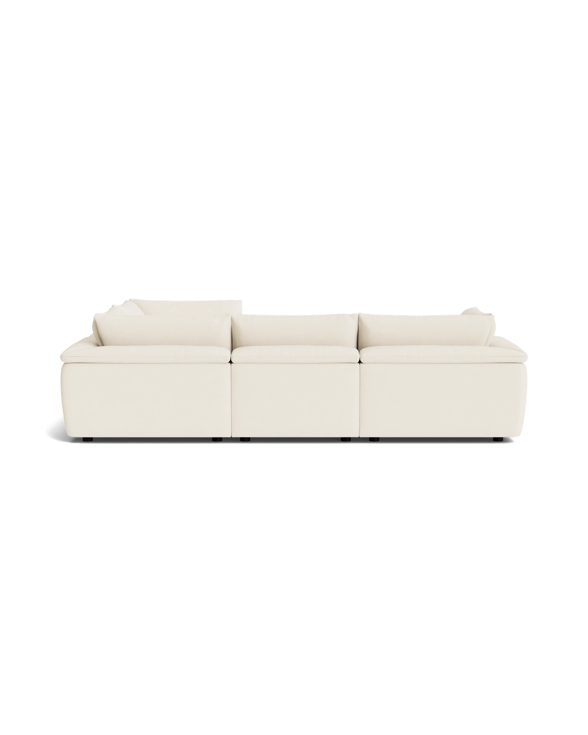 Melt Closed Chaise Sofa - Fossil Vanilla