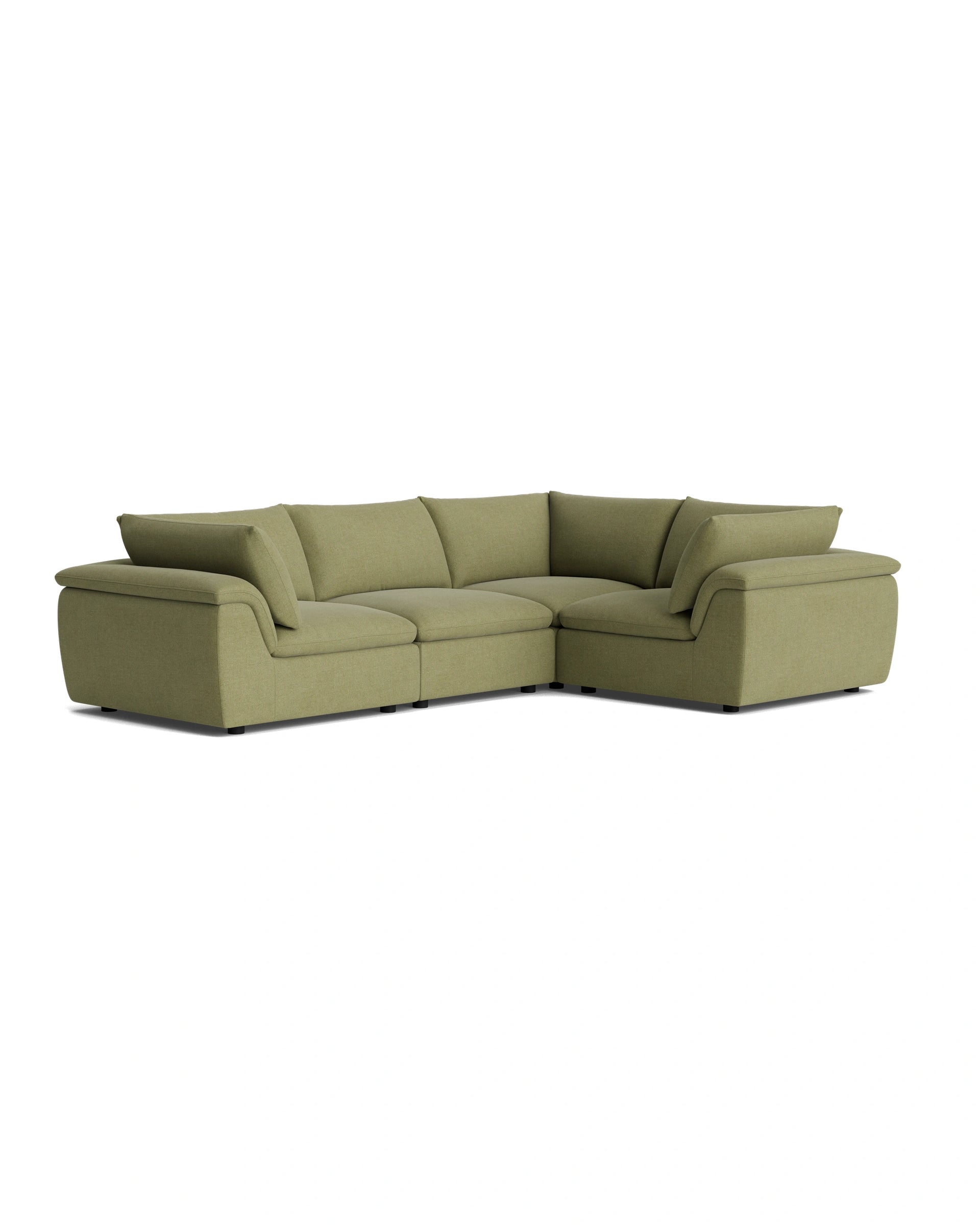 Melt Closed Chaise Sofa - Fossil Eucalyptus